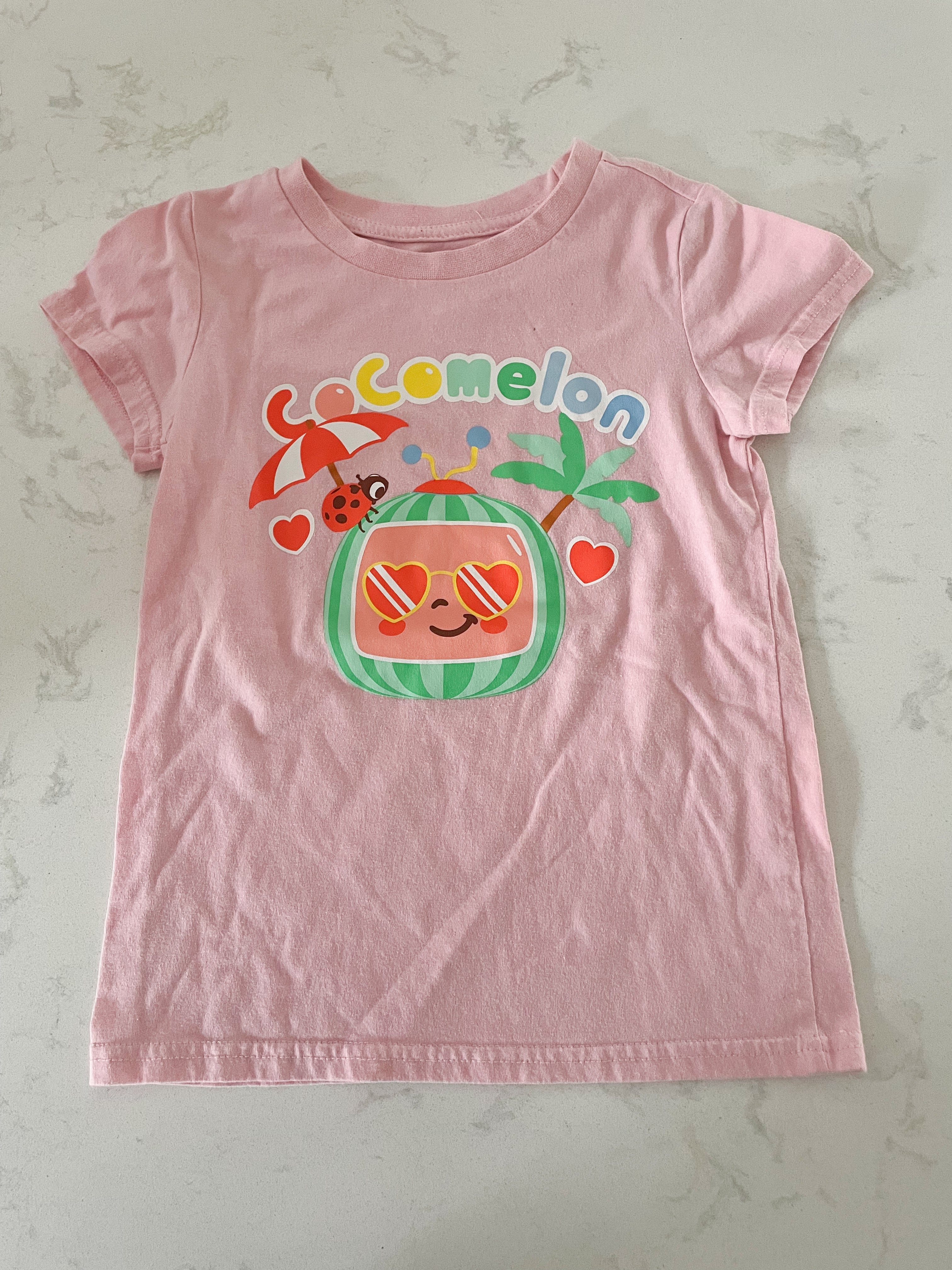 Cocomelon- 5-6Y-GUC- pink Cocomelon t shirt