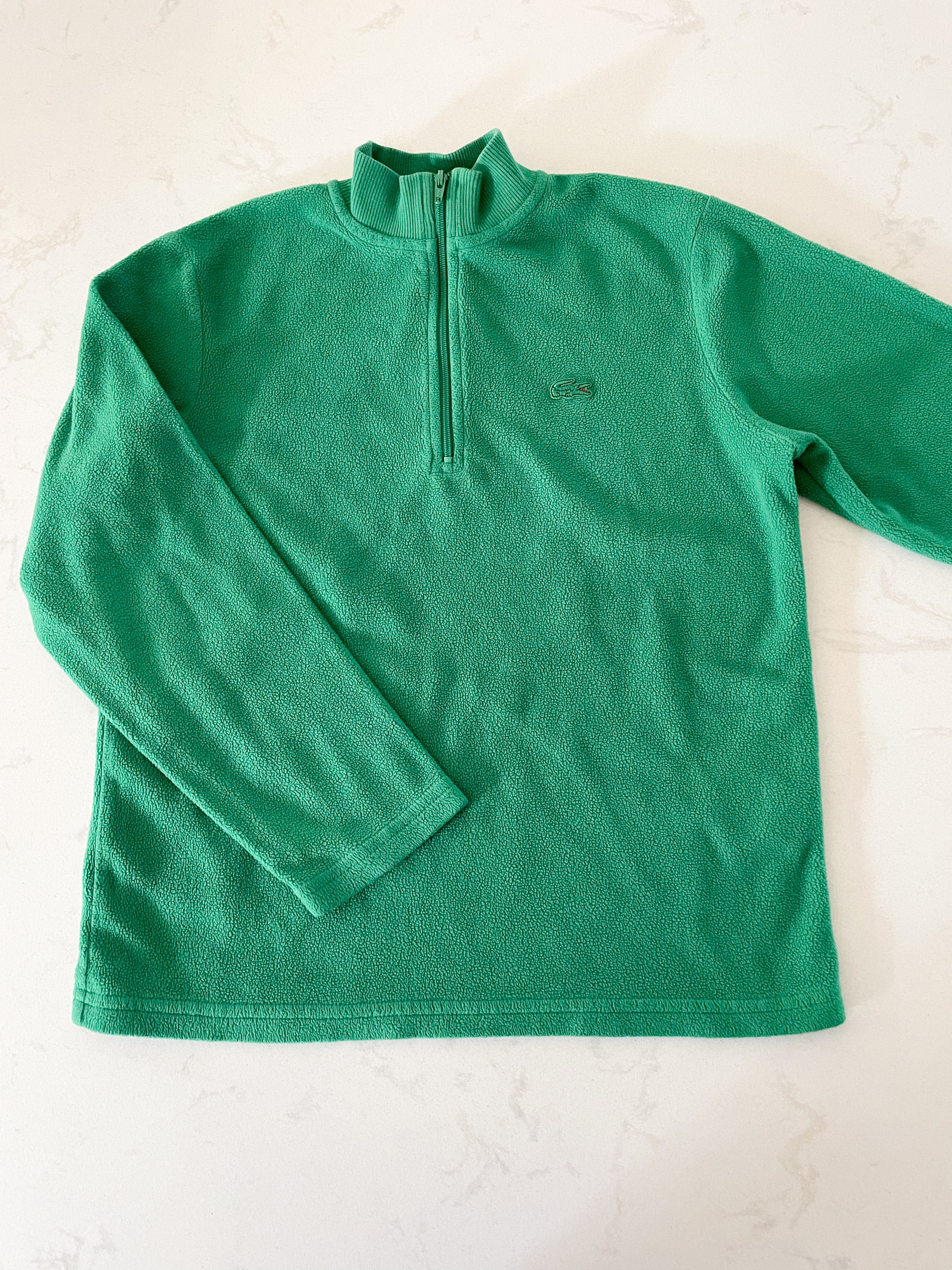 Lacoste- 8Y- Green fleece quarter zip
