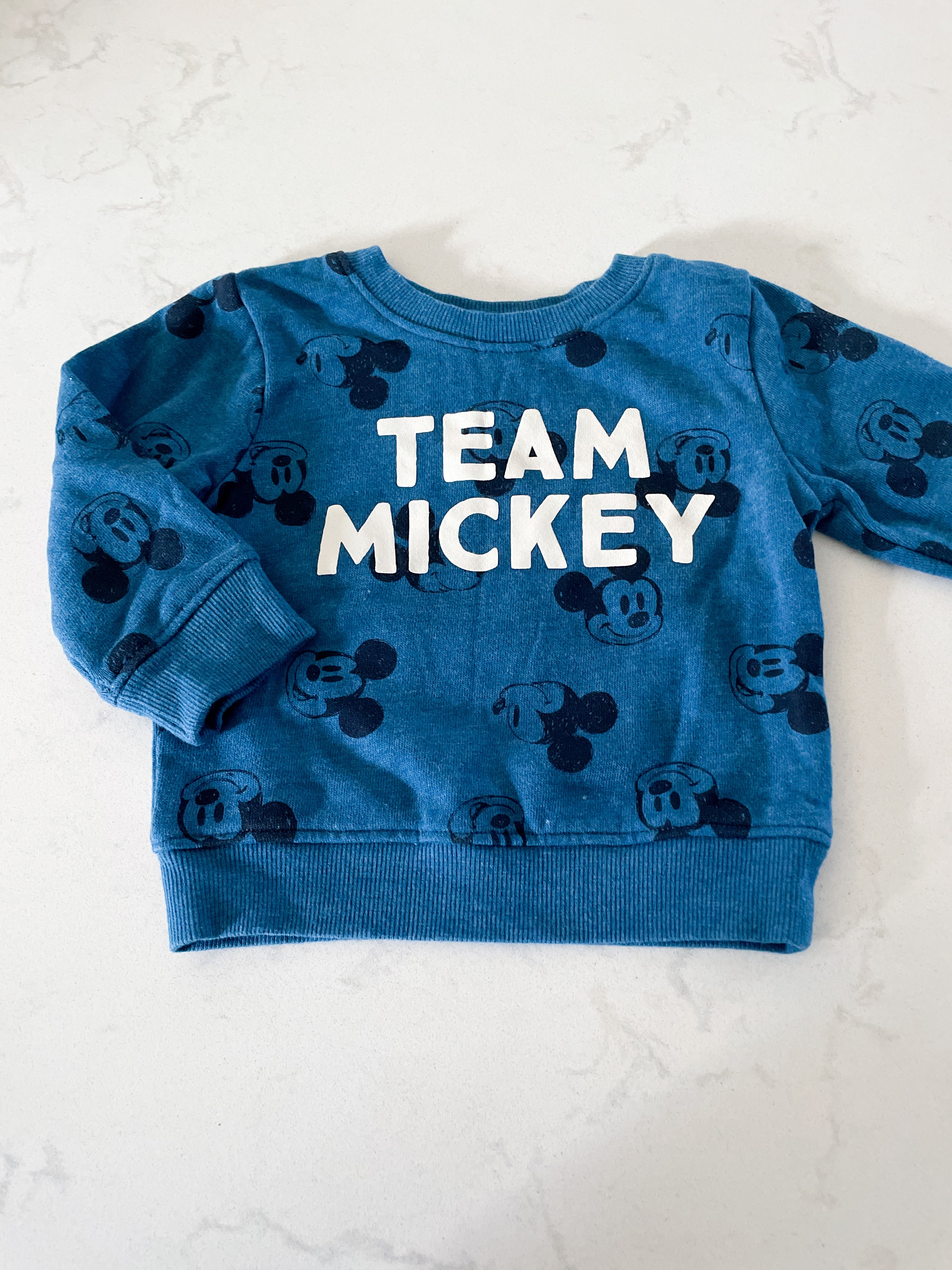 Jumping Beans- 12m- GUC- blue Mickey crewneck