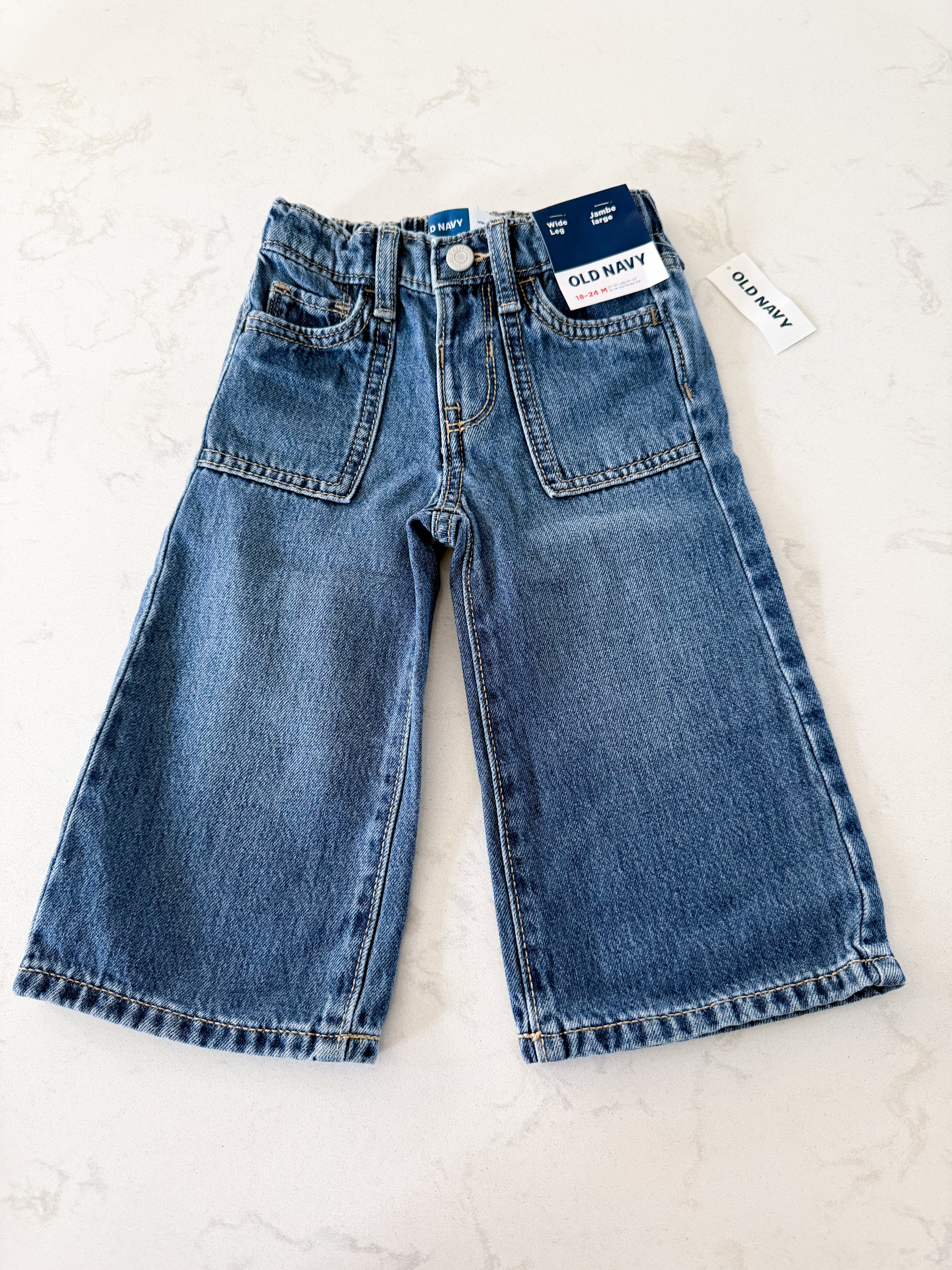 Old Navy- 18-24m- BNWT- wide leg jeans with pockets