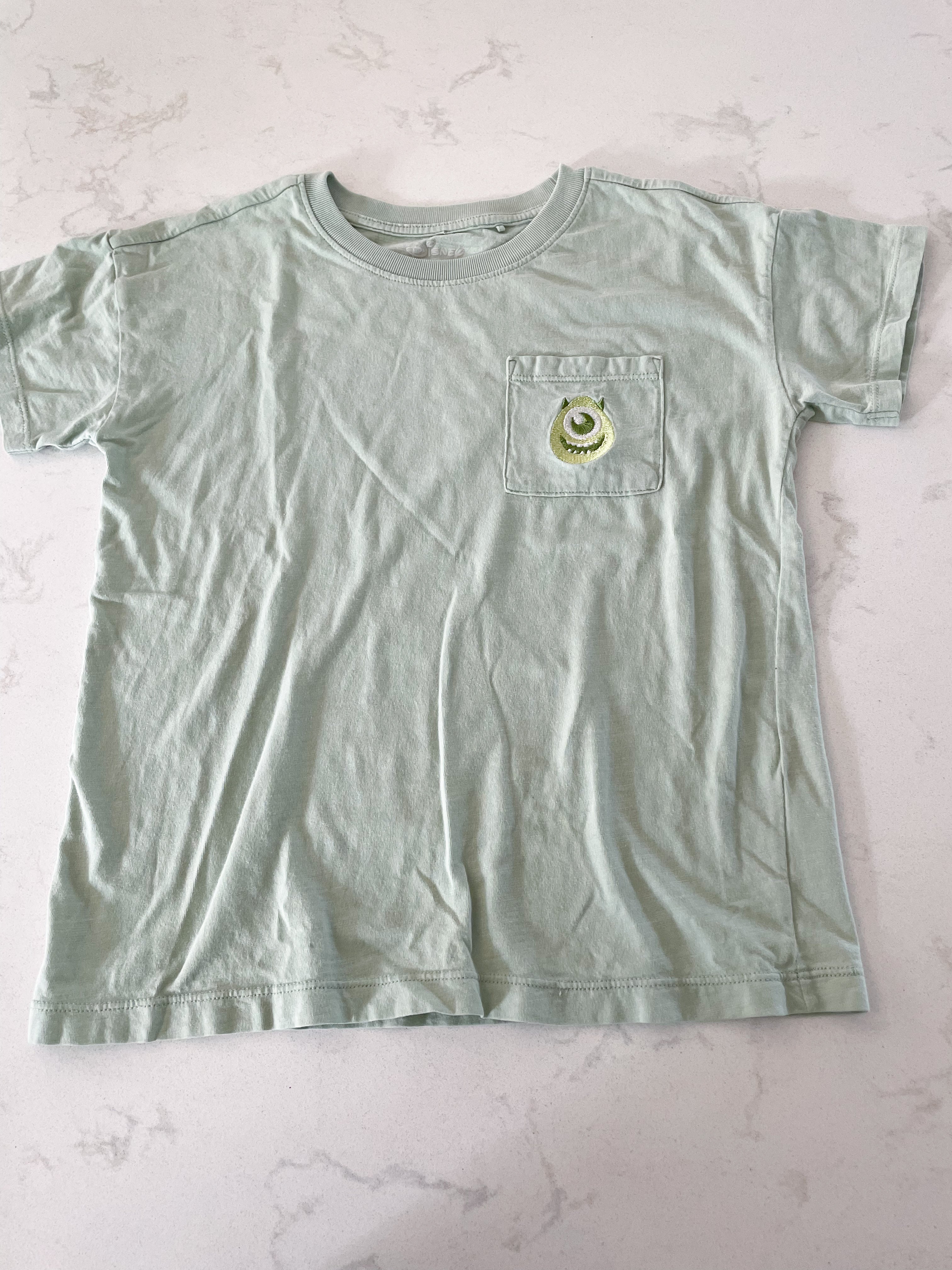 Disney-7-8Y-VGUC- mint green monsters inc t shirt