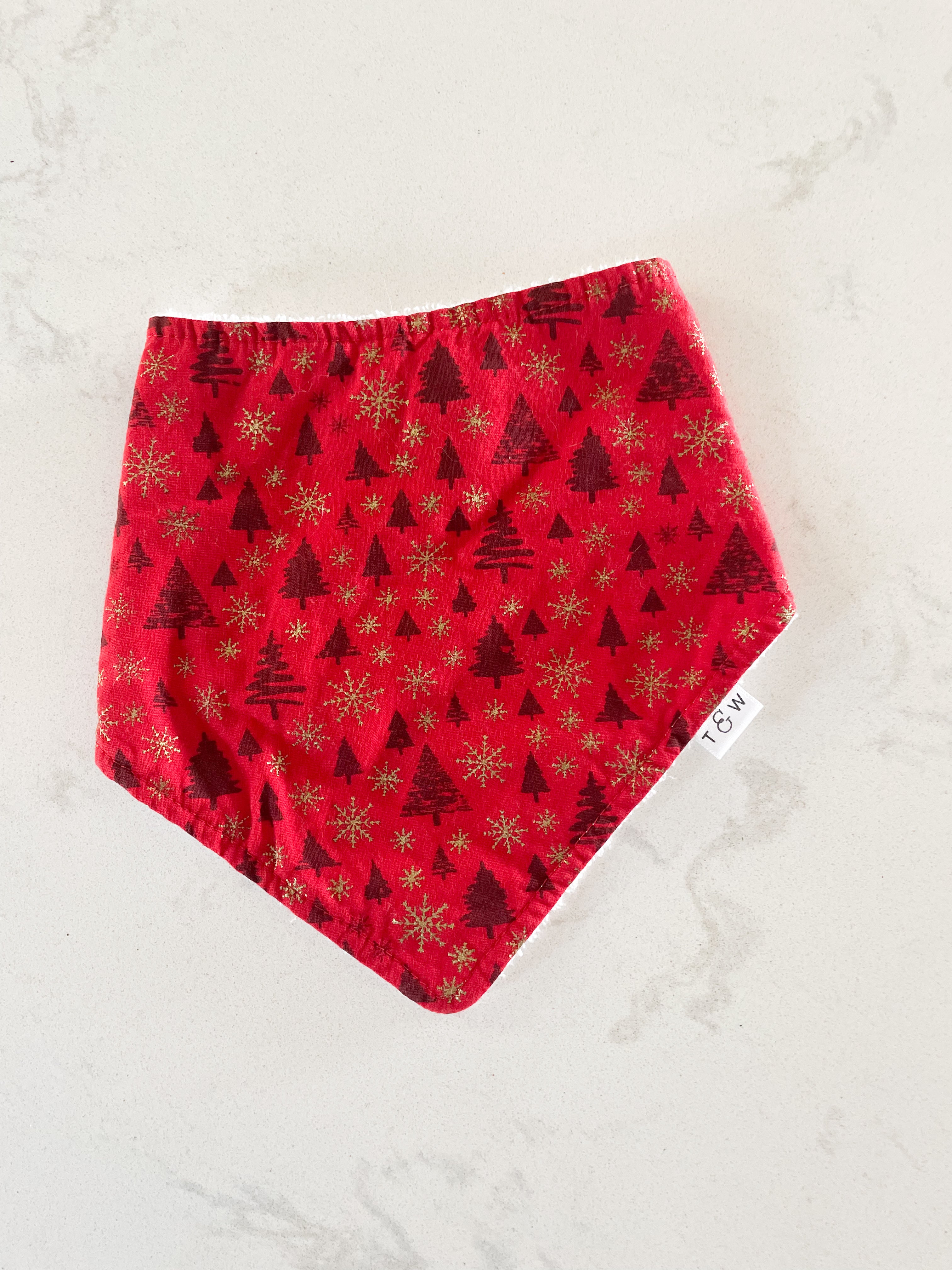 Tay and Willow- VGUC- drool bib- Christmas pattern