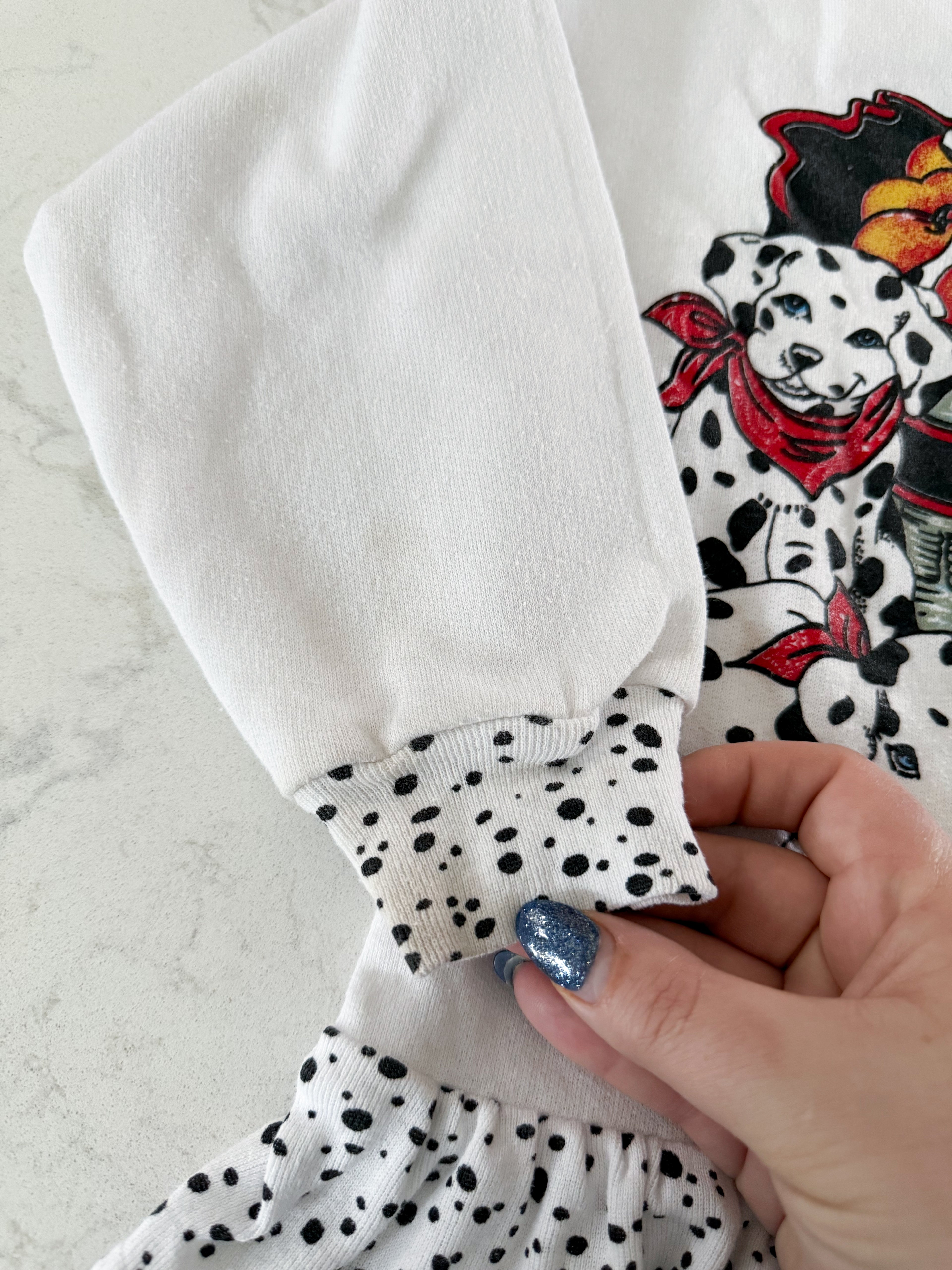 Colors(1992-1998)- 6Y- PLAY- white vintage crewneck with Dalmatian graphic
