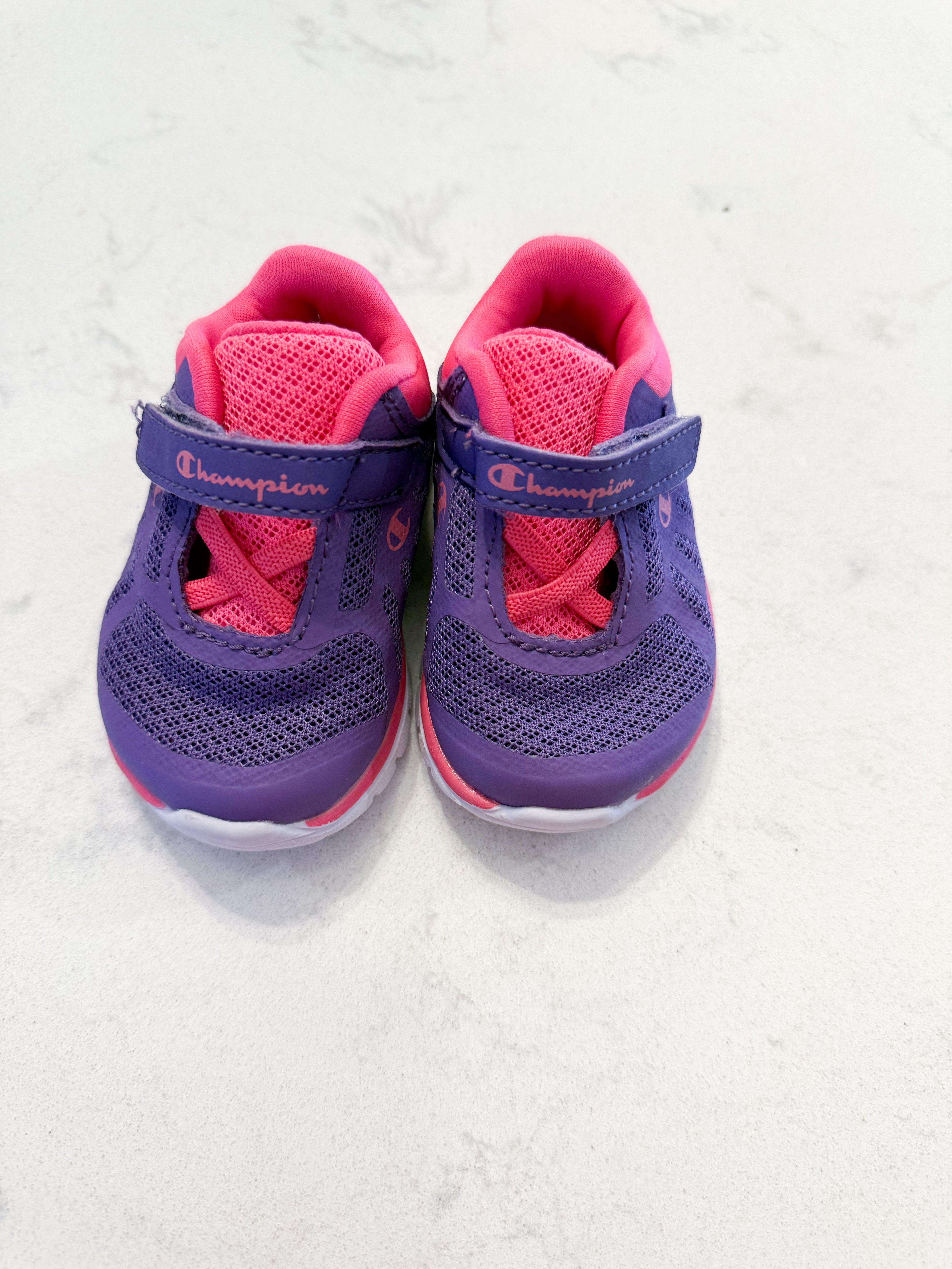 Champion- 2C- VGUC- purple and neon pink shoes