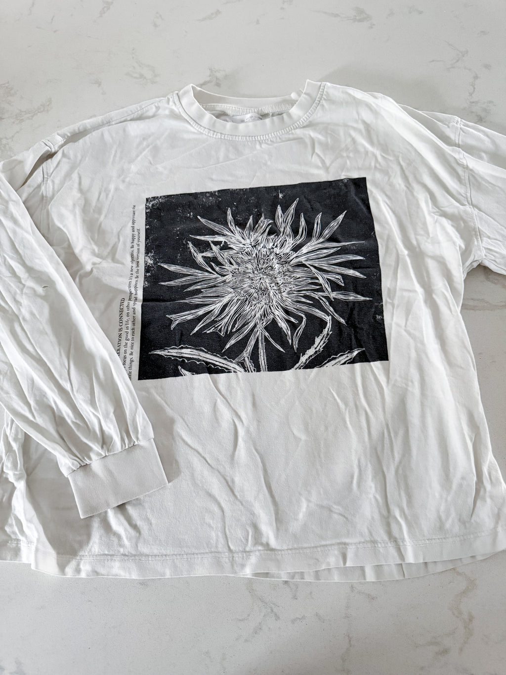 Zara- 11-12Y- PLAY- long sleeve white shirt with graphic