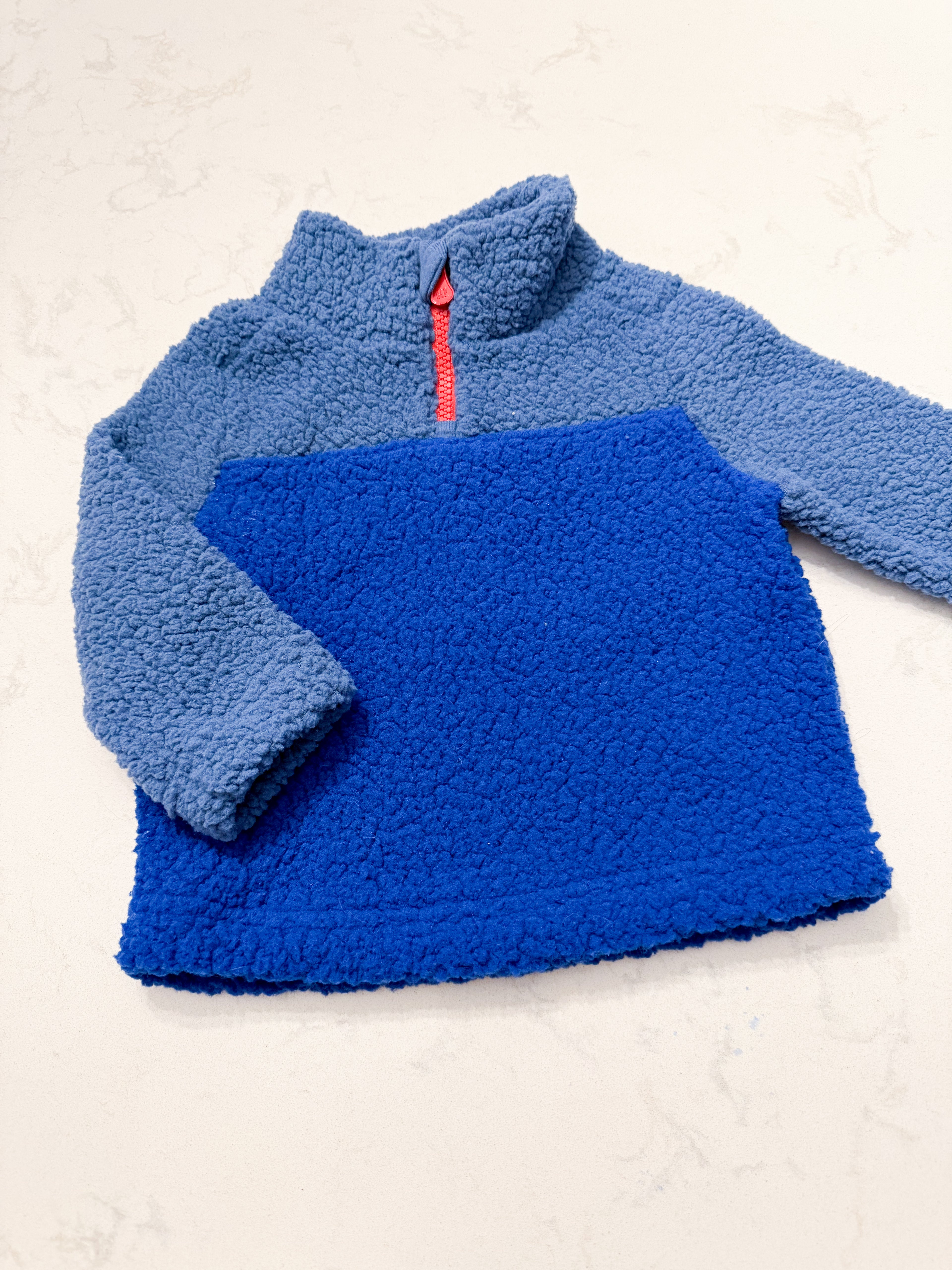 Gap- 12-18m- GUC- blue Sherpa fleece quarter zip