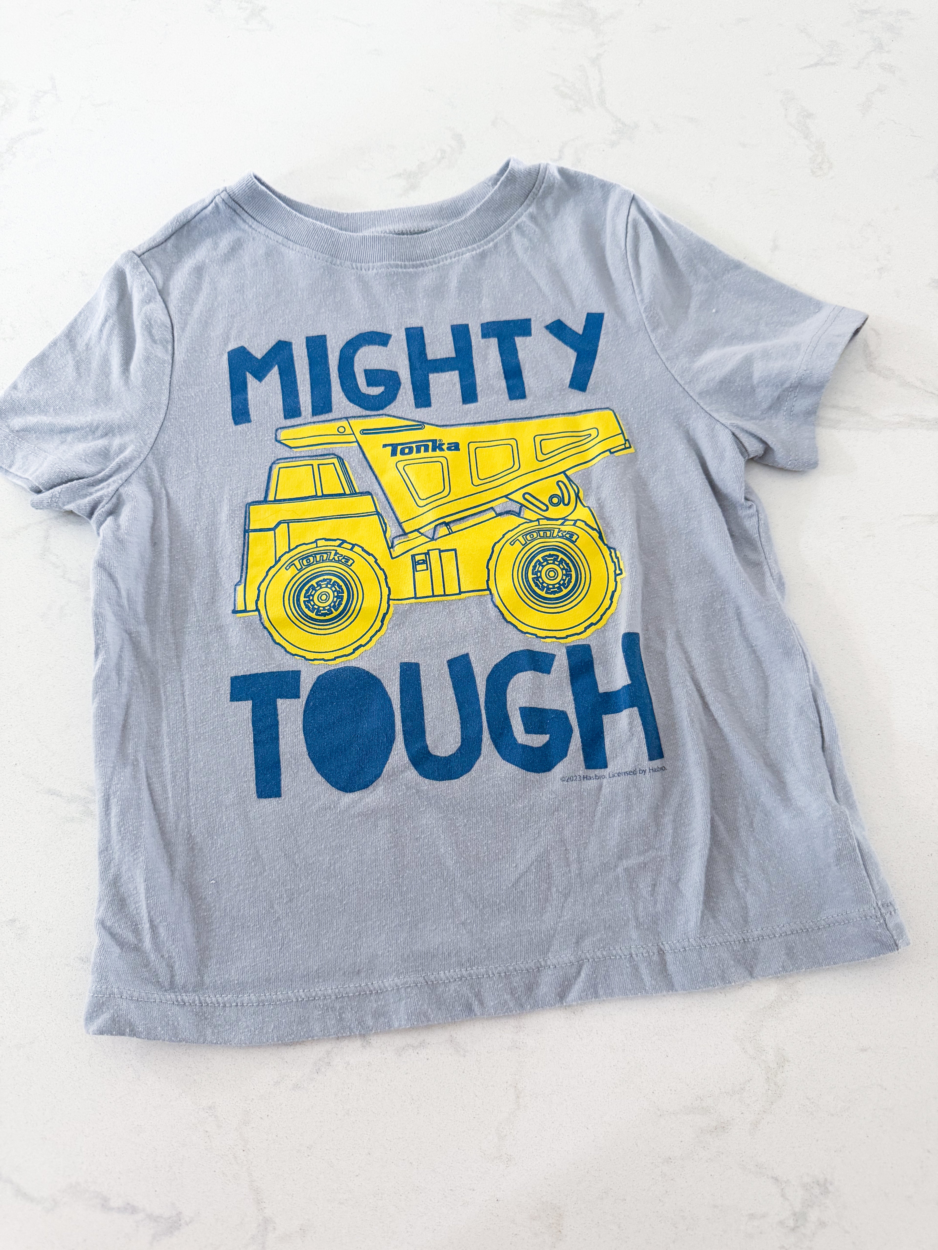 Old Navy- 4T- PLAY- light grey t shirt with tonka truck