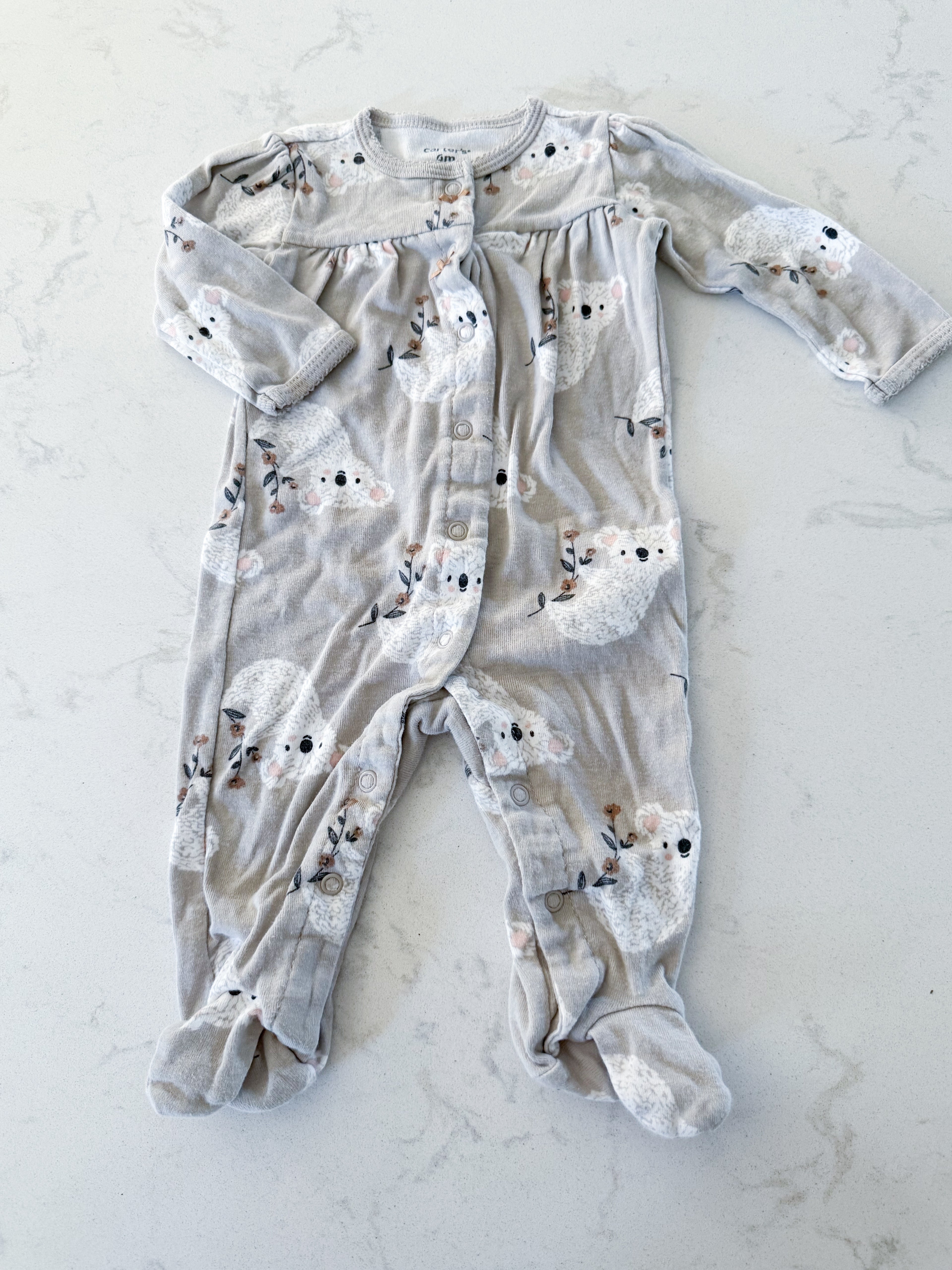 Carter’s- 6m- GUC- grey koala jammies