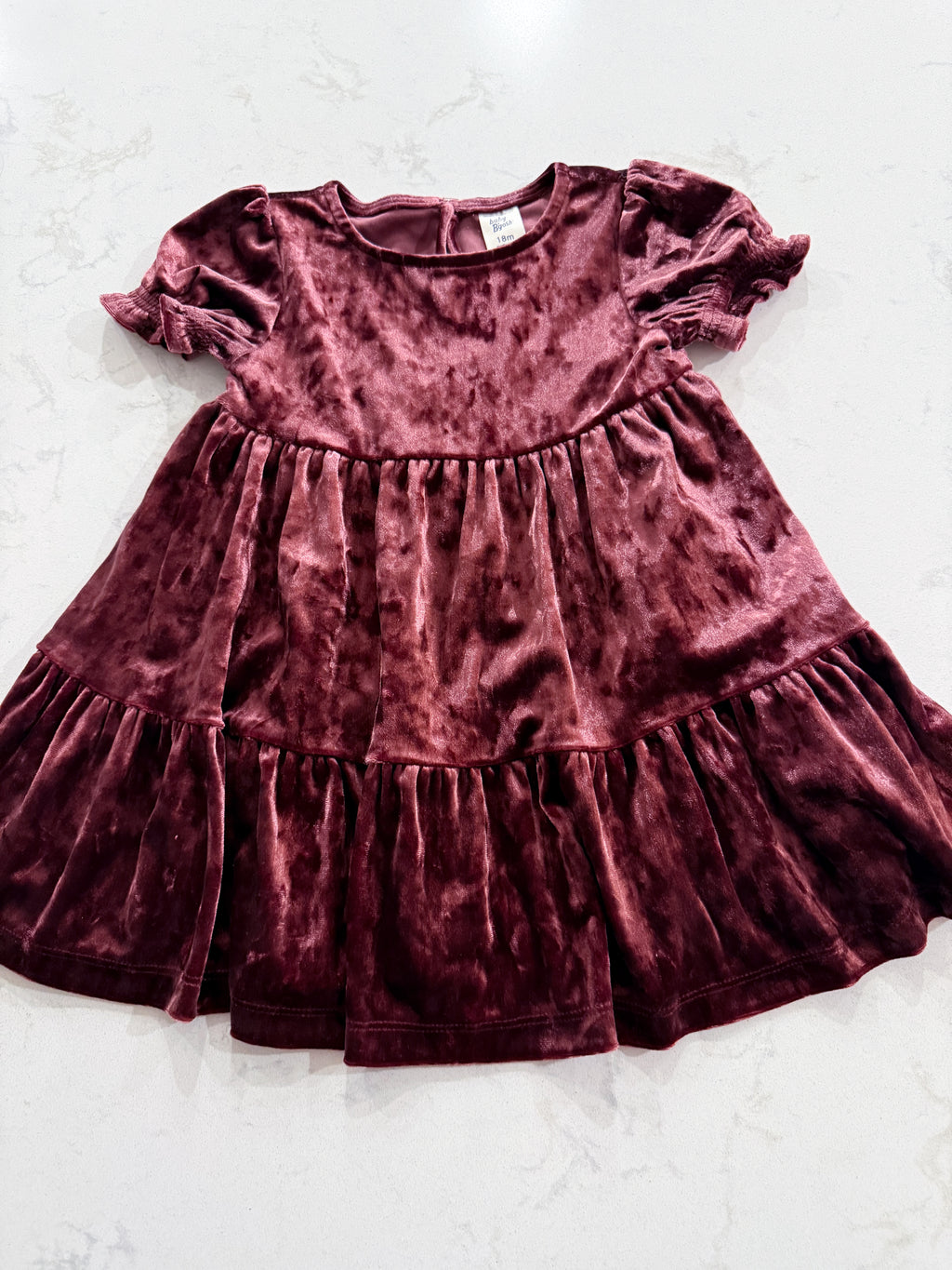 Baby B’gosh- 18m- VGUC- plum velvet dress