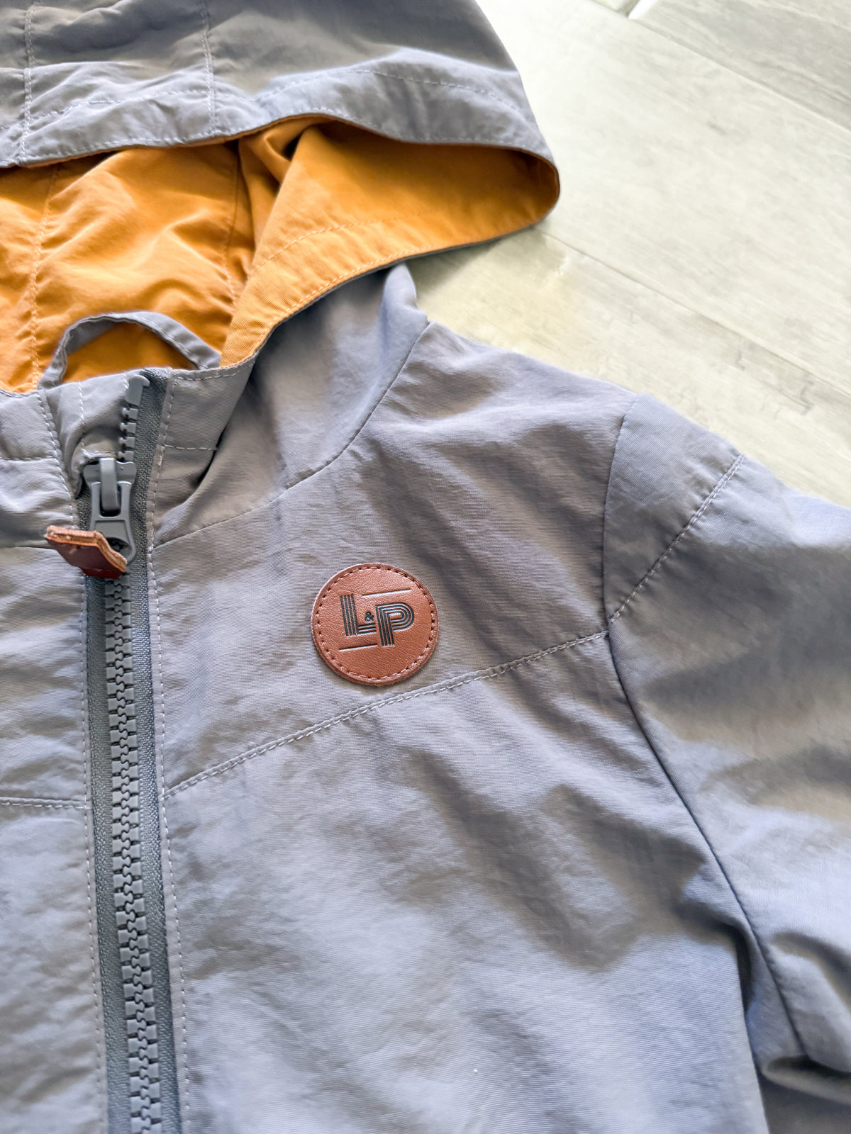 L&P Apparel- 12-24m (fits up to 2T)- VGUC- Grey jacket with fleece lining