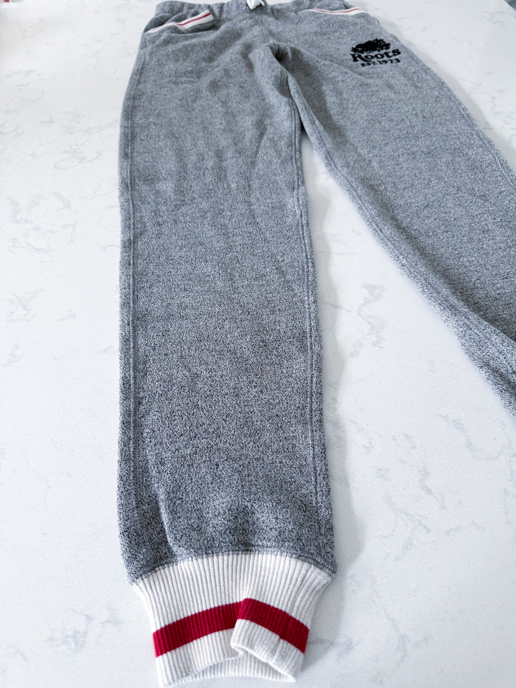 Roots- 14Y- VGUC- Grey sweats with black logo