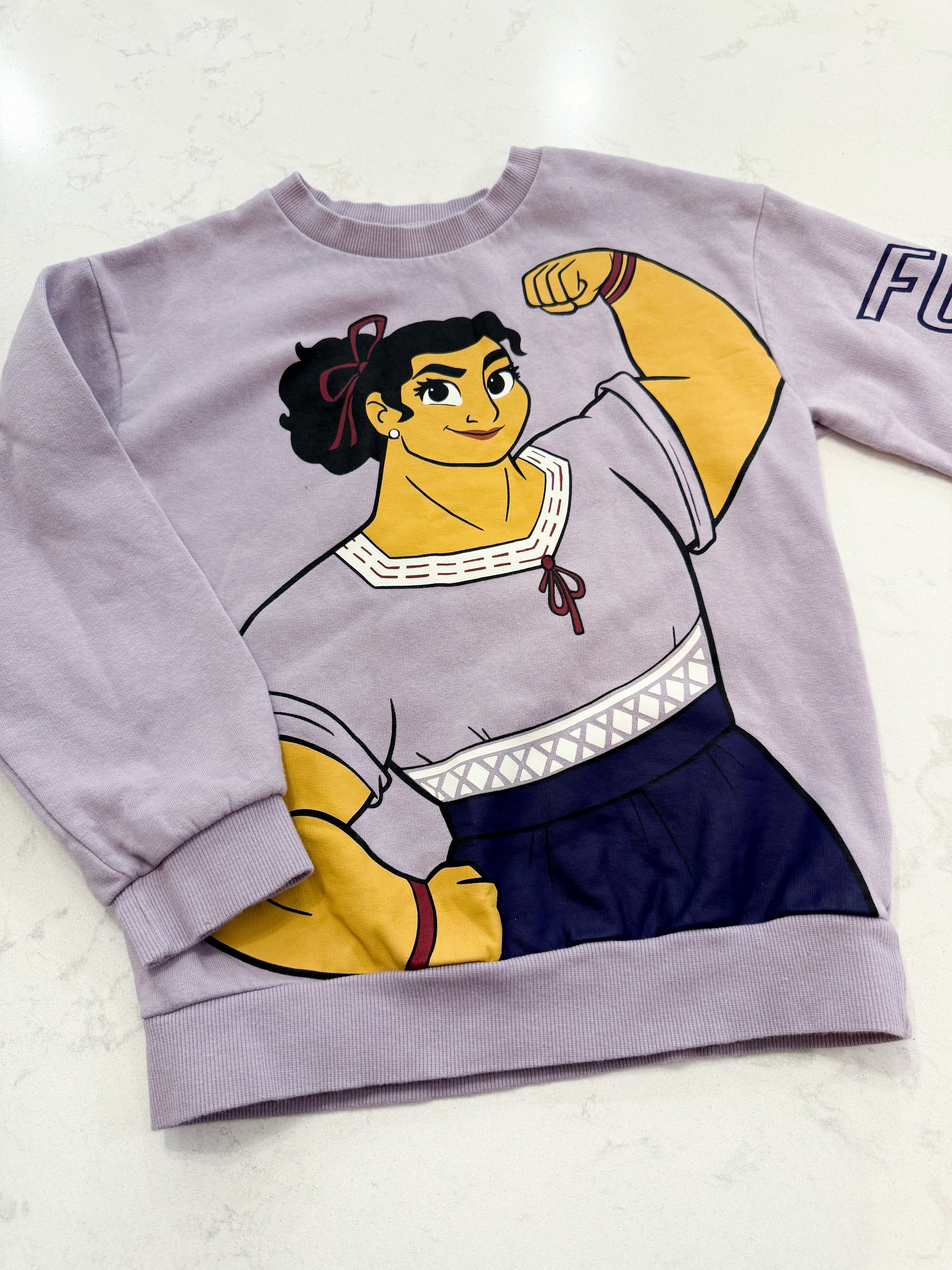 H&M- 6/7Y- PLAY- light purple crewneck sweater with Encanto character