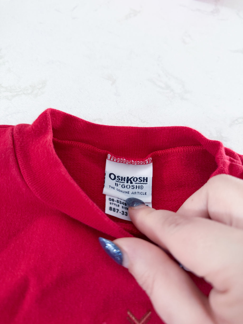 Oshkosh(1994-1999)- 6X (fits large)- VGUC- red vintage long sleeve shirt