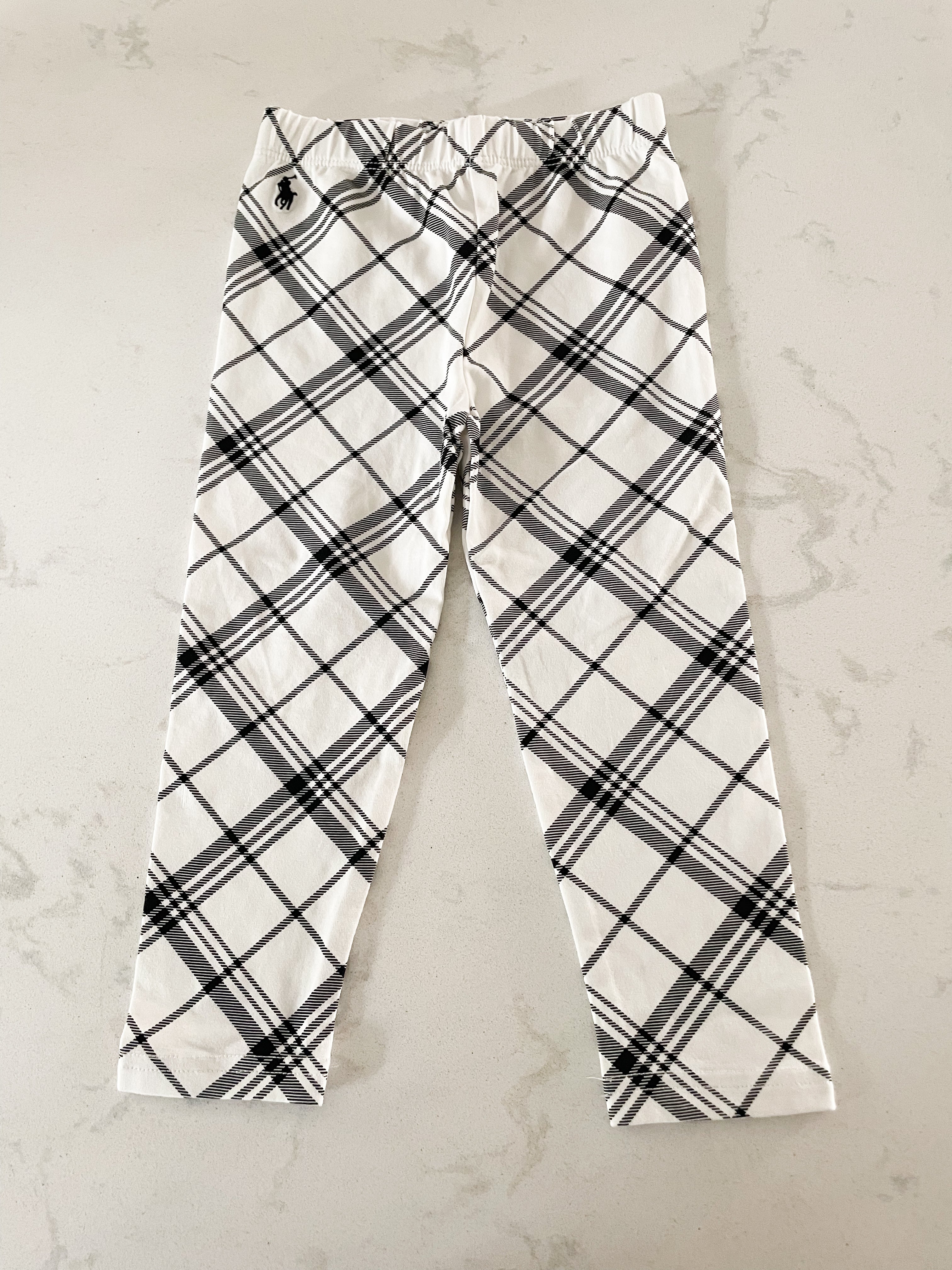 Ralph Lauren-24m1-EUC- white and black plaid leggings