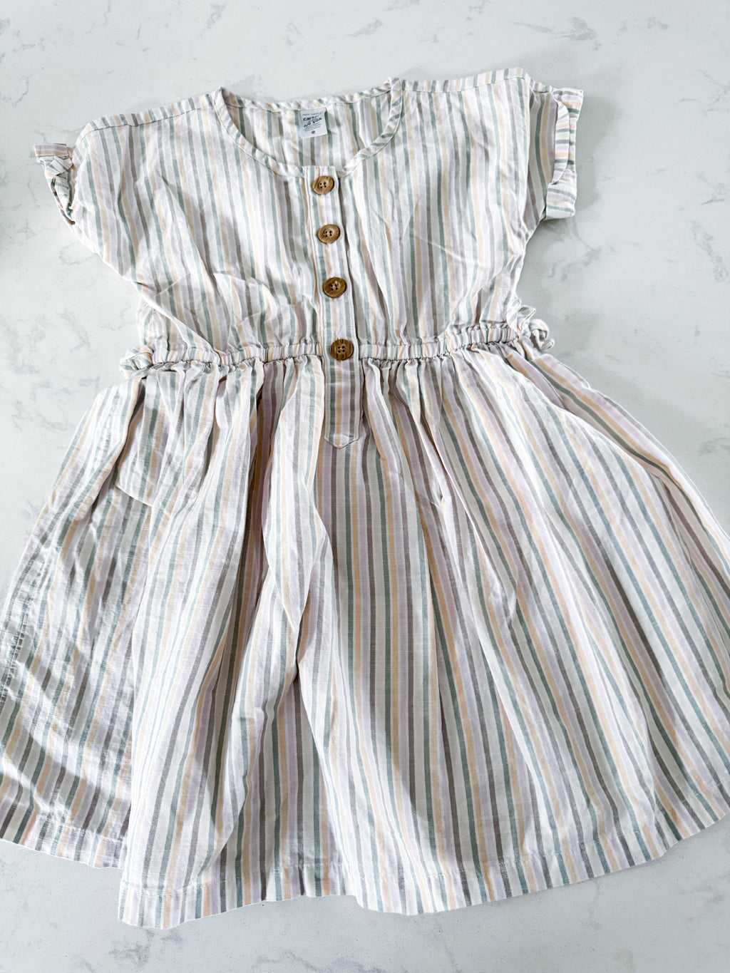 Carters- 6Y- VGUC- pastel striped short sleeve dress