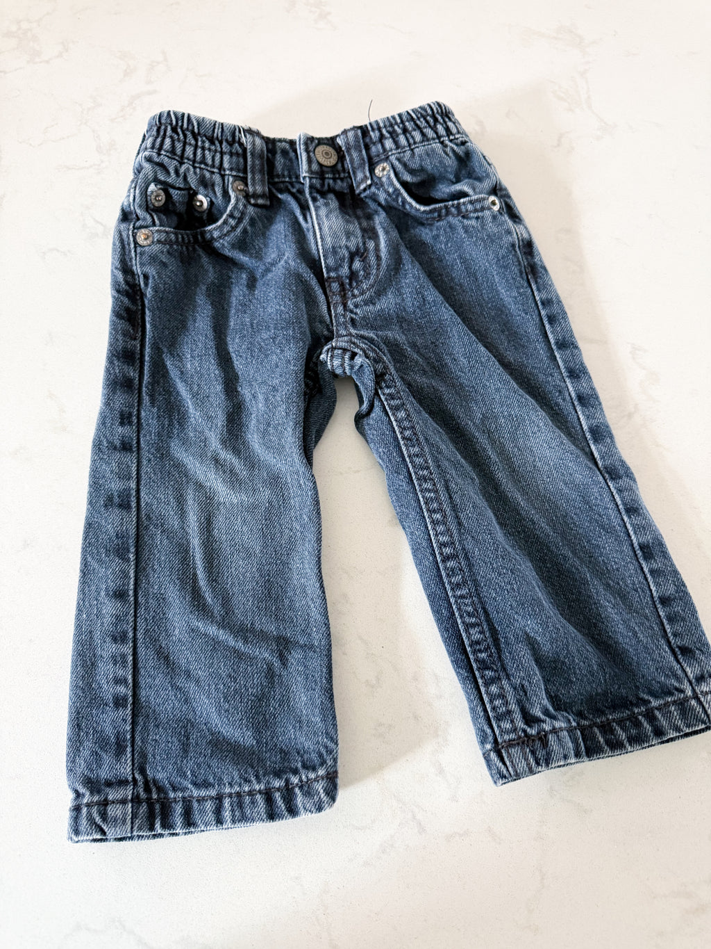 Levi’s- 12m- GUC- blue jeans with elastic waist