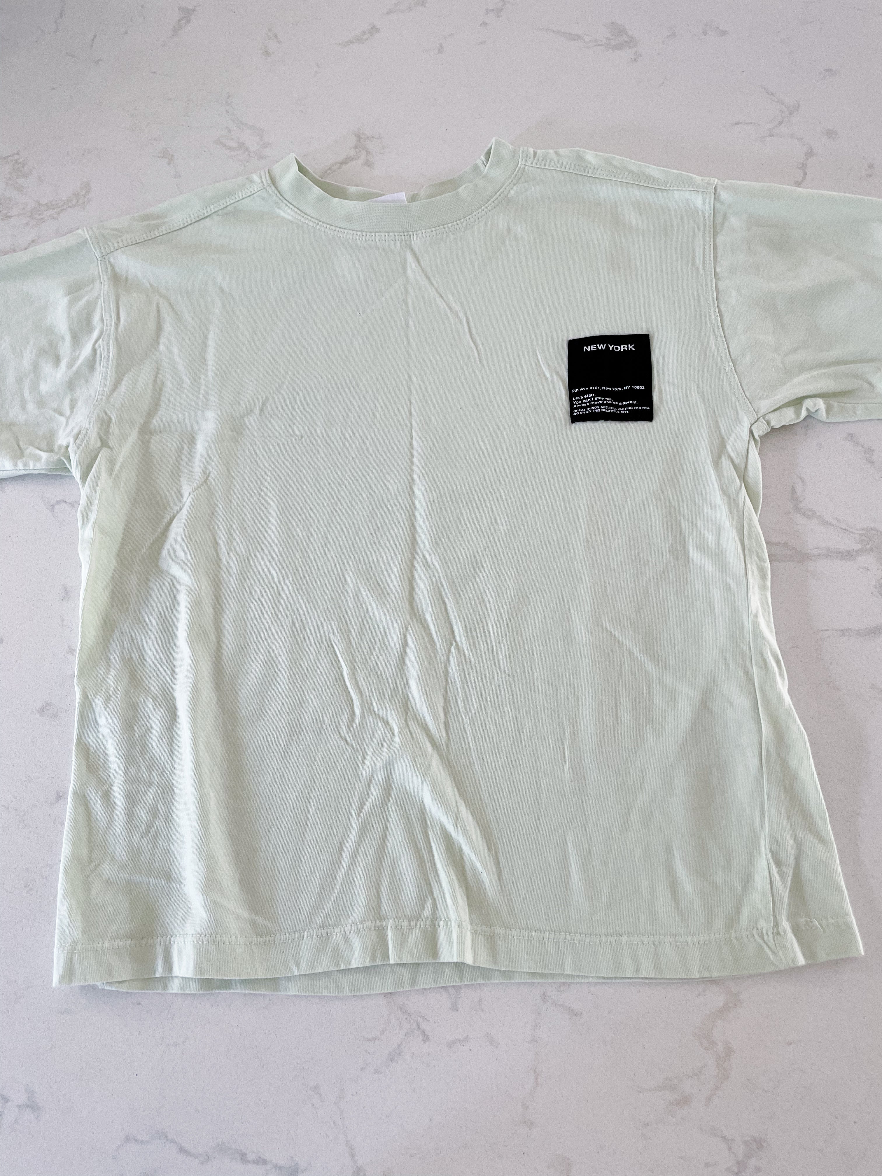 Zara- 10Y- pastel green t shirt with pocket