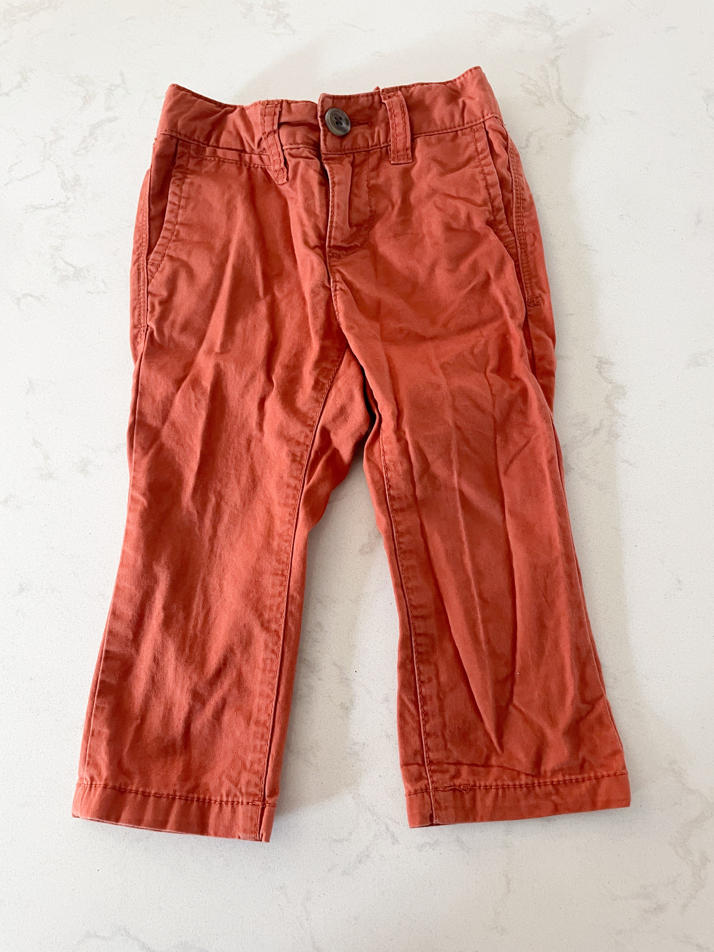 Old Navy-18-24m-GUC- burnt orange khaki pants