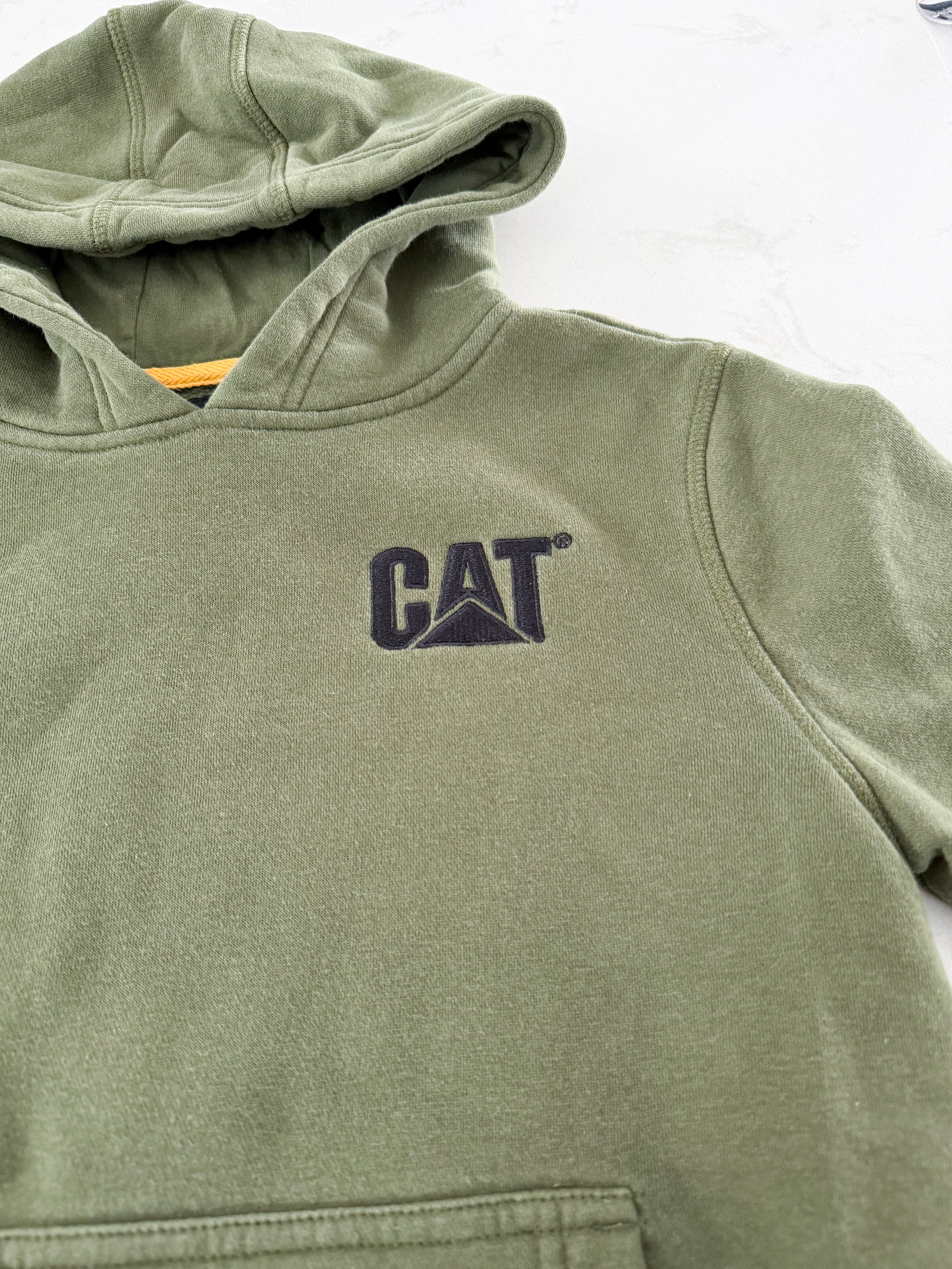 CAT- 10-12Y- PLAY- olive Green hoodie with embroidered logo
