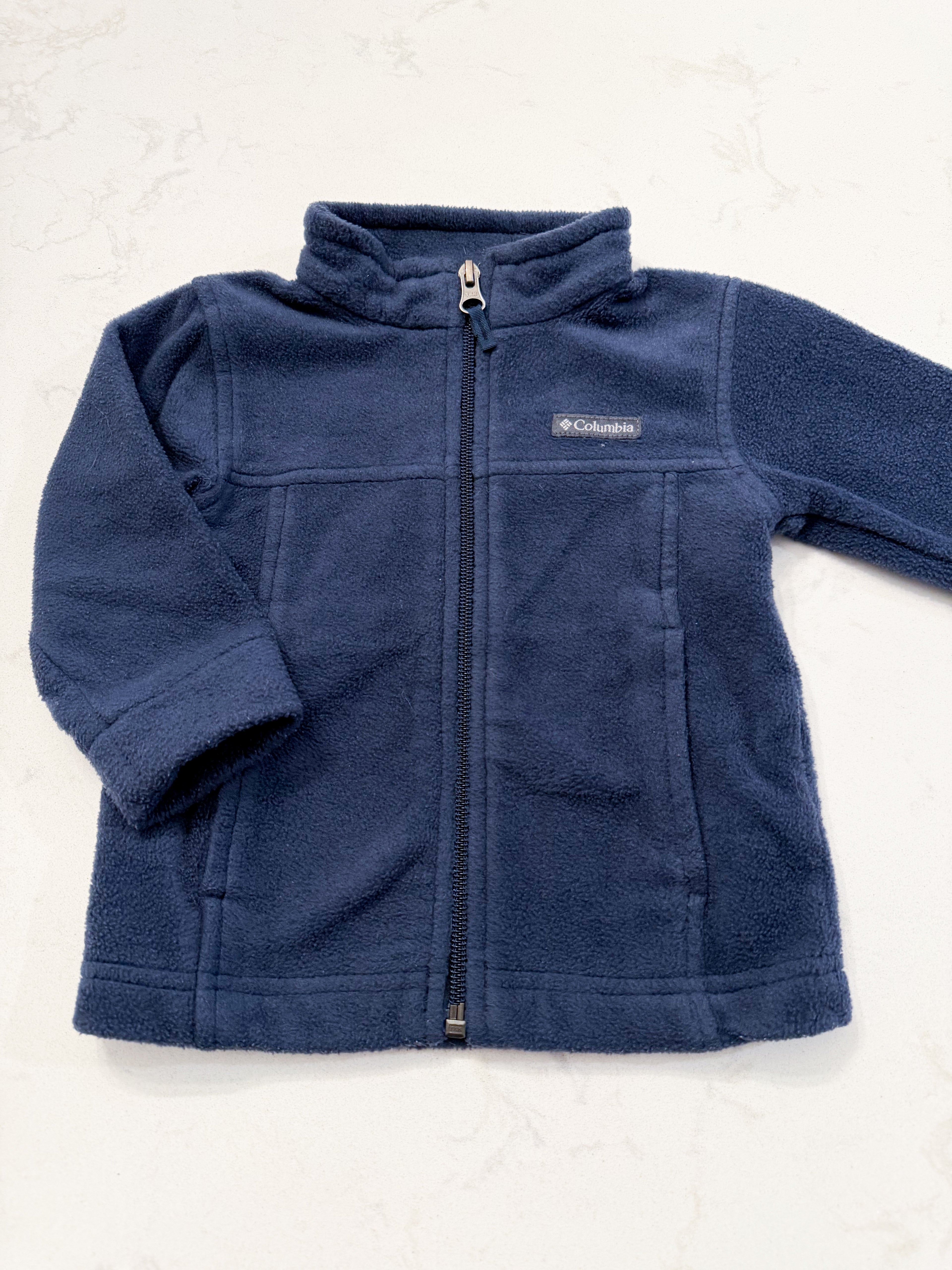 Columbia- 12-18m- GUC- zip up navy blue fleece
