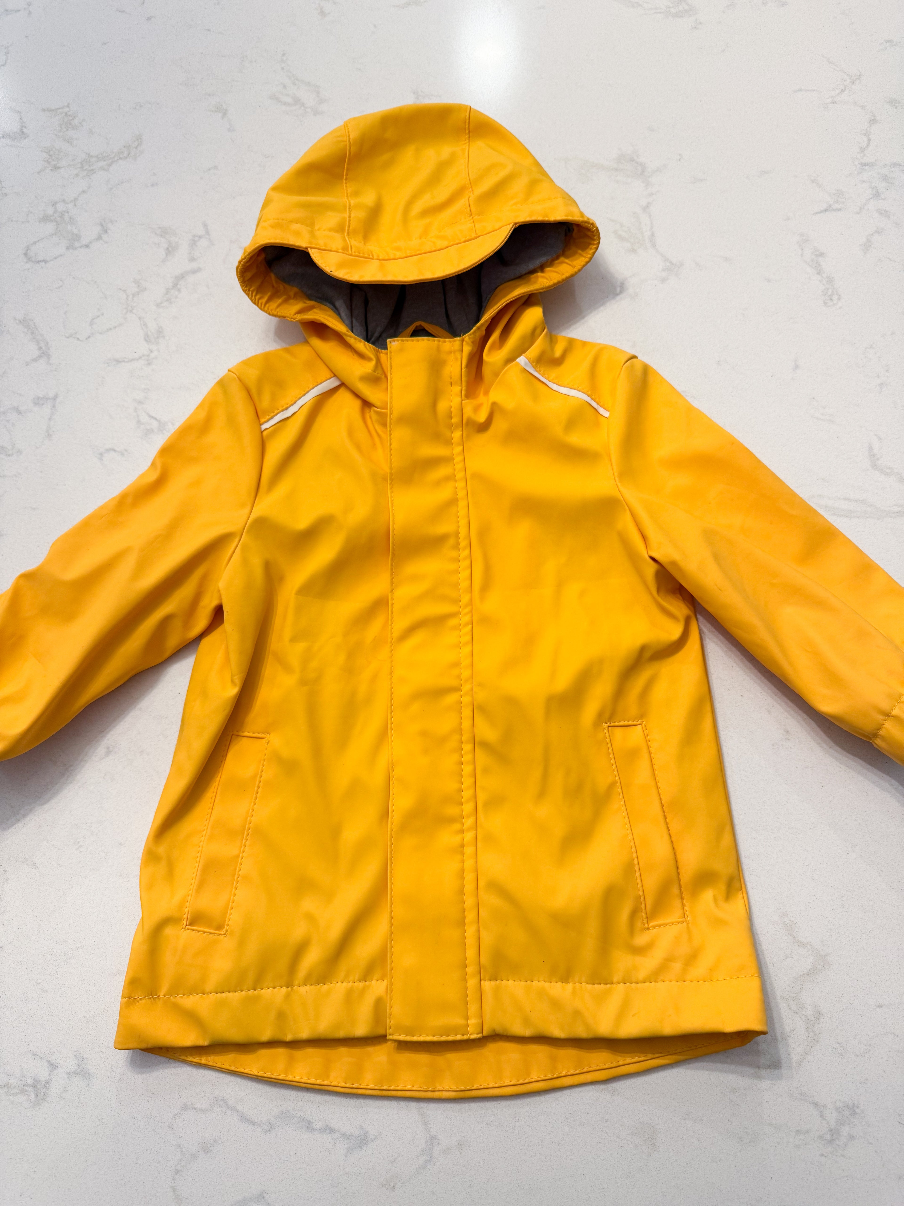 Cat and Jack- 12-18m- VGUC- yellow rain coat with cotton lining