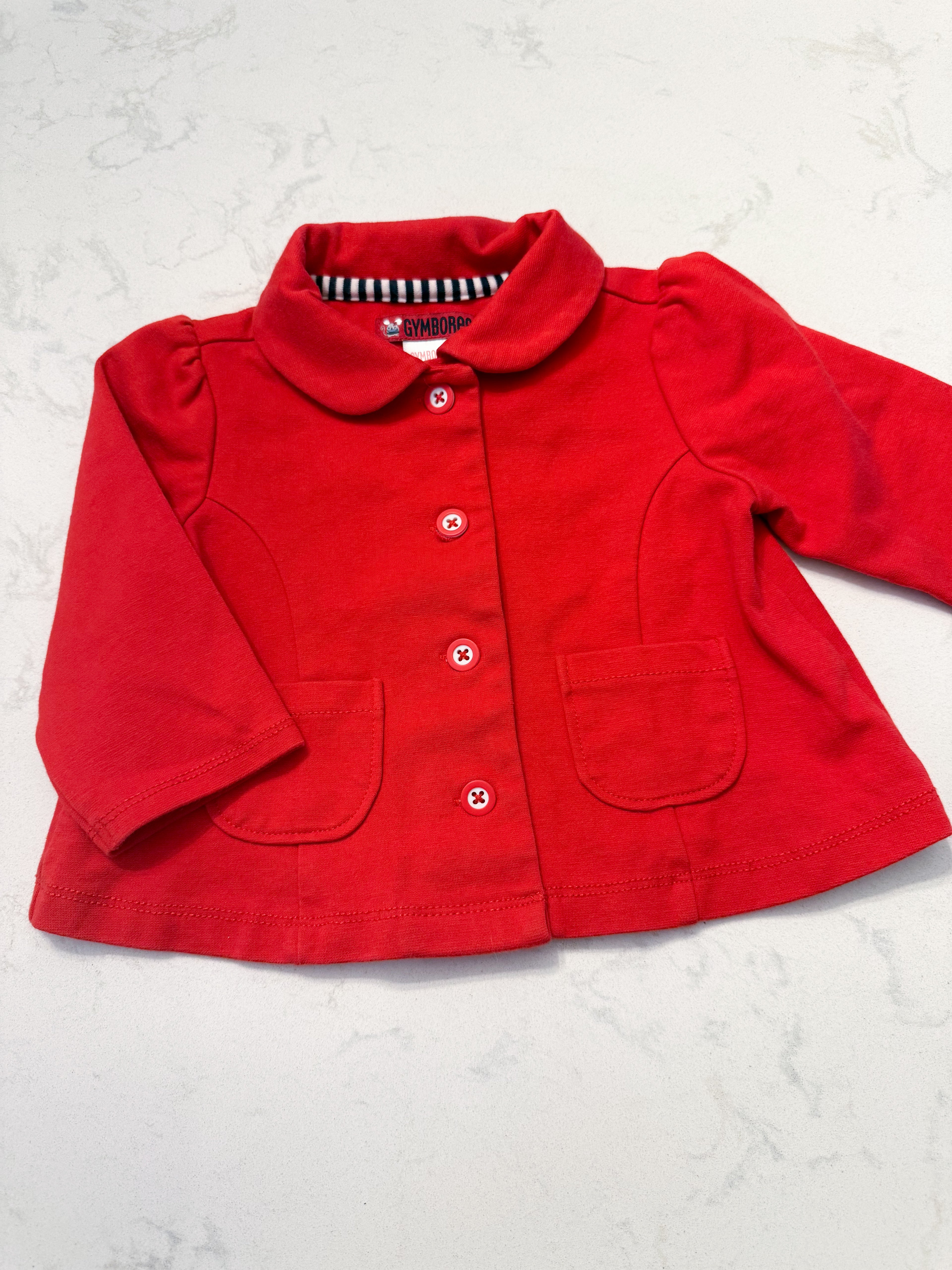 Gymboree- 12-18m- VGUC- red cotton pea coat