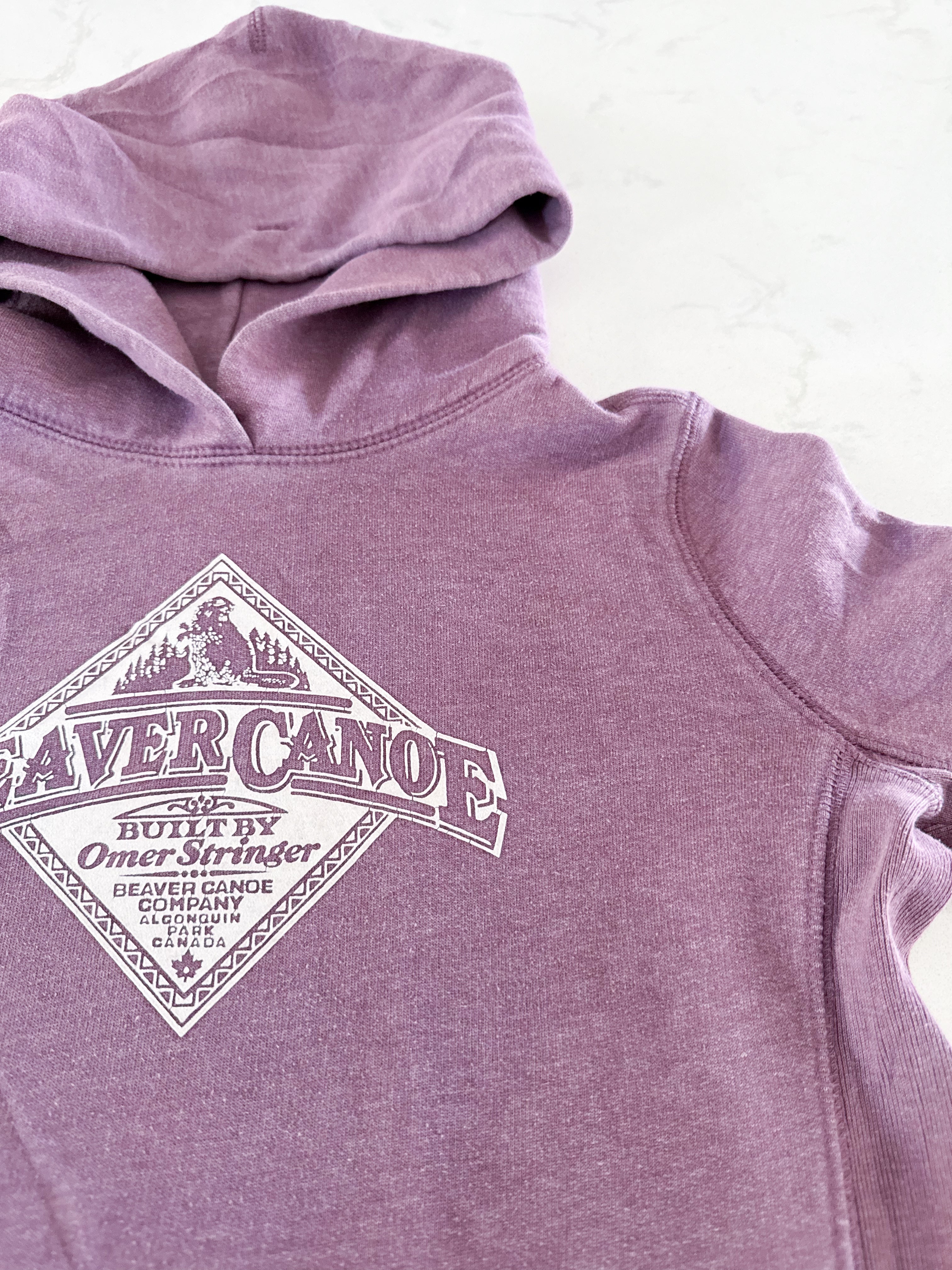 Roots- 12-14Y- GUC- light purple hoodie with white logo