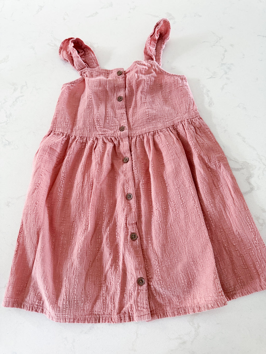 H&M- 5T- VGUC- pink muslin tank dress