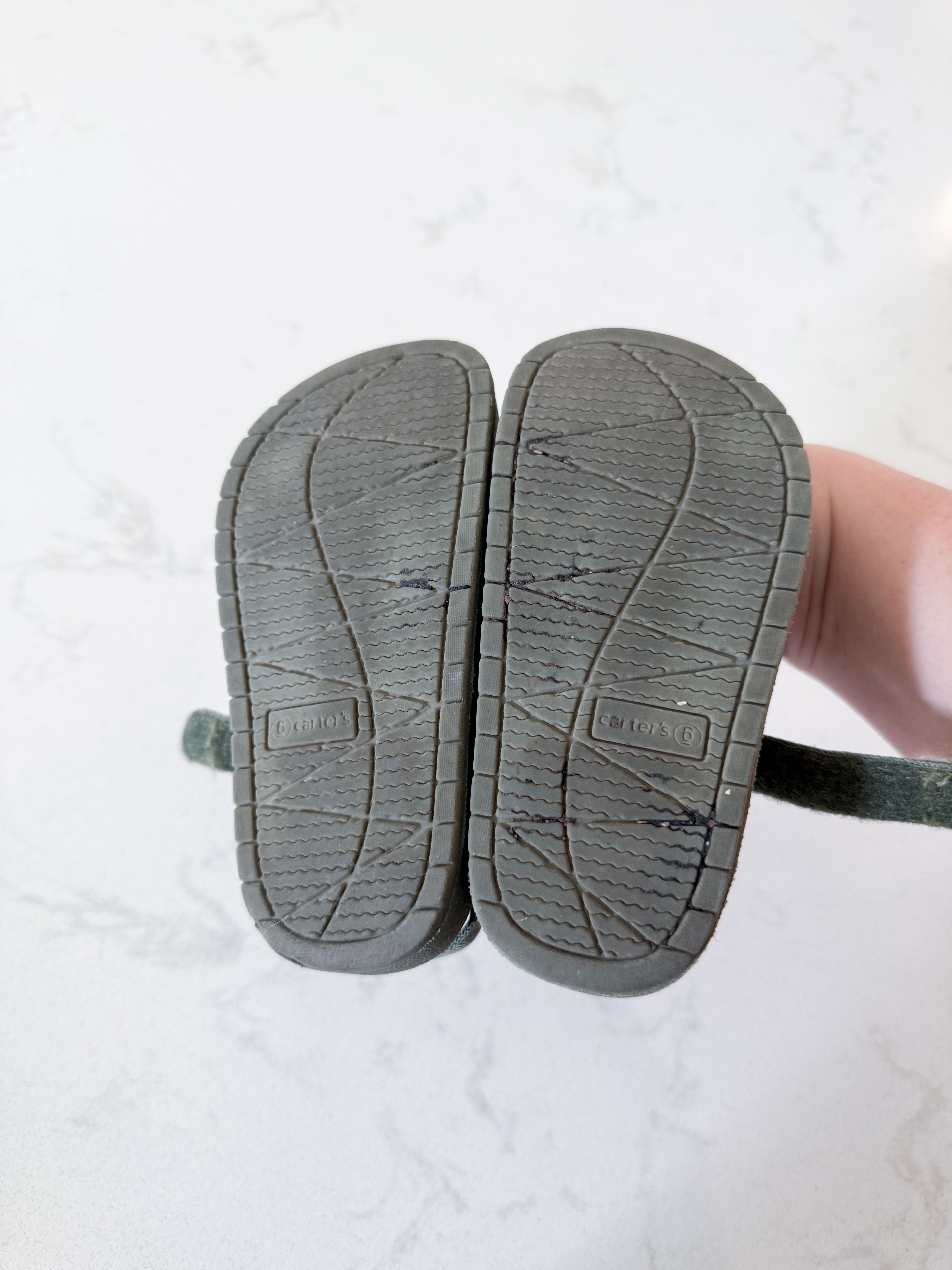 Little Planet by Carters- 6C- GUC- olive green strap sandals