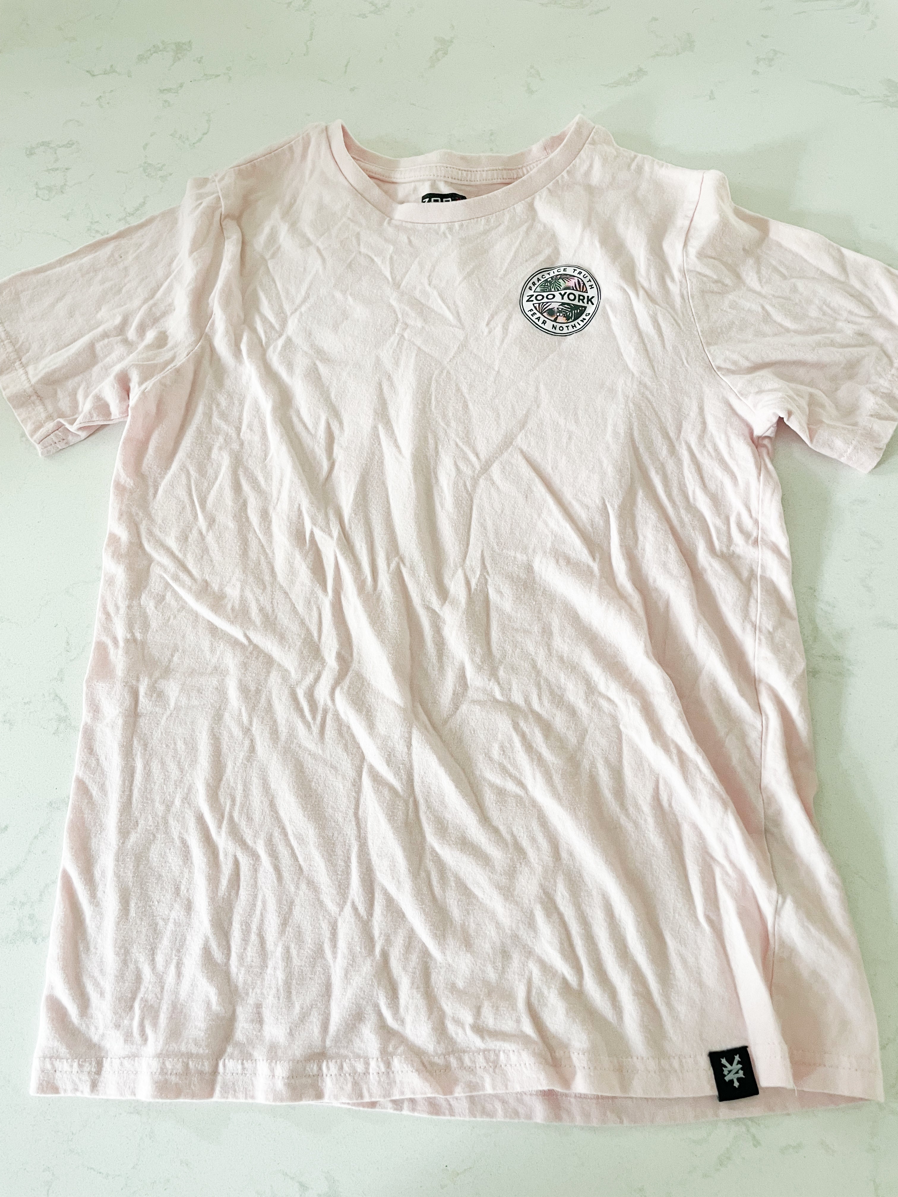 Zoo York- 16Y- GUC- light pink T shirt