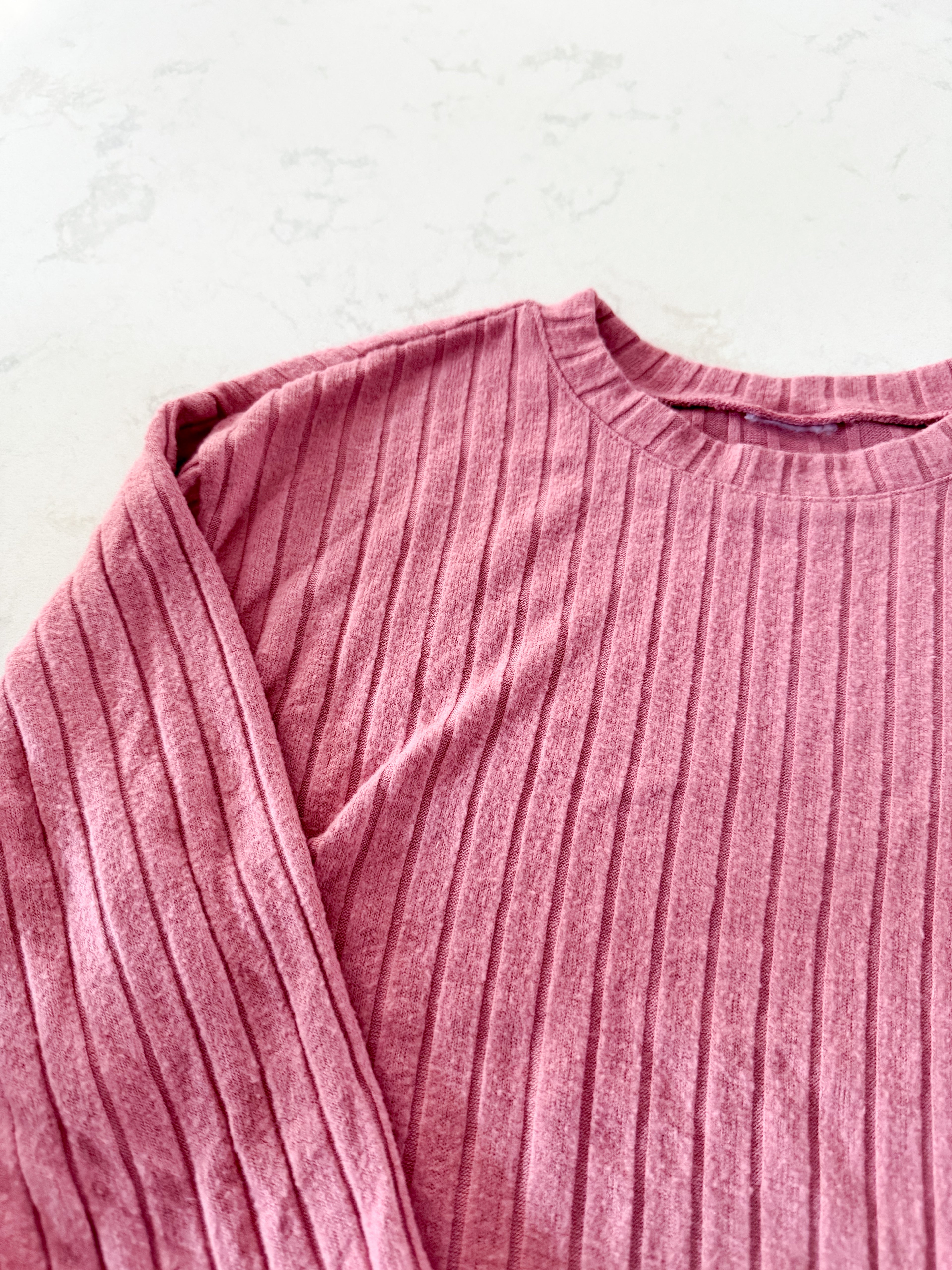 Gap- 4-5T- PLAY- dusty pink ribbed flare two piece set