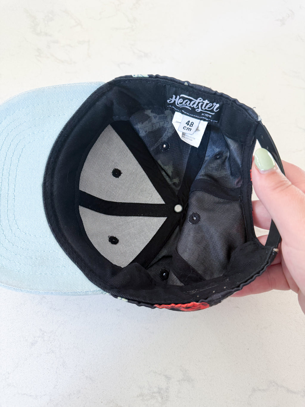 Headster- 48cm- PLAY- ice blue brim black hat with gators