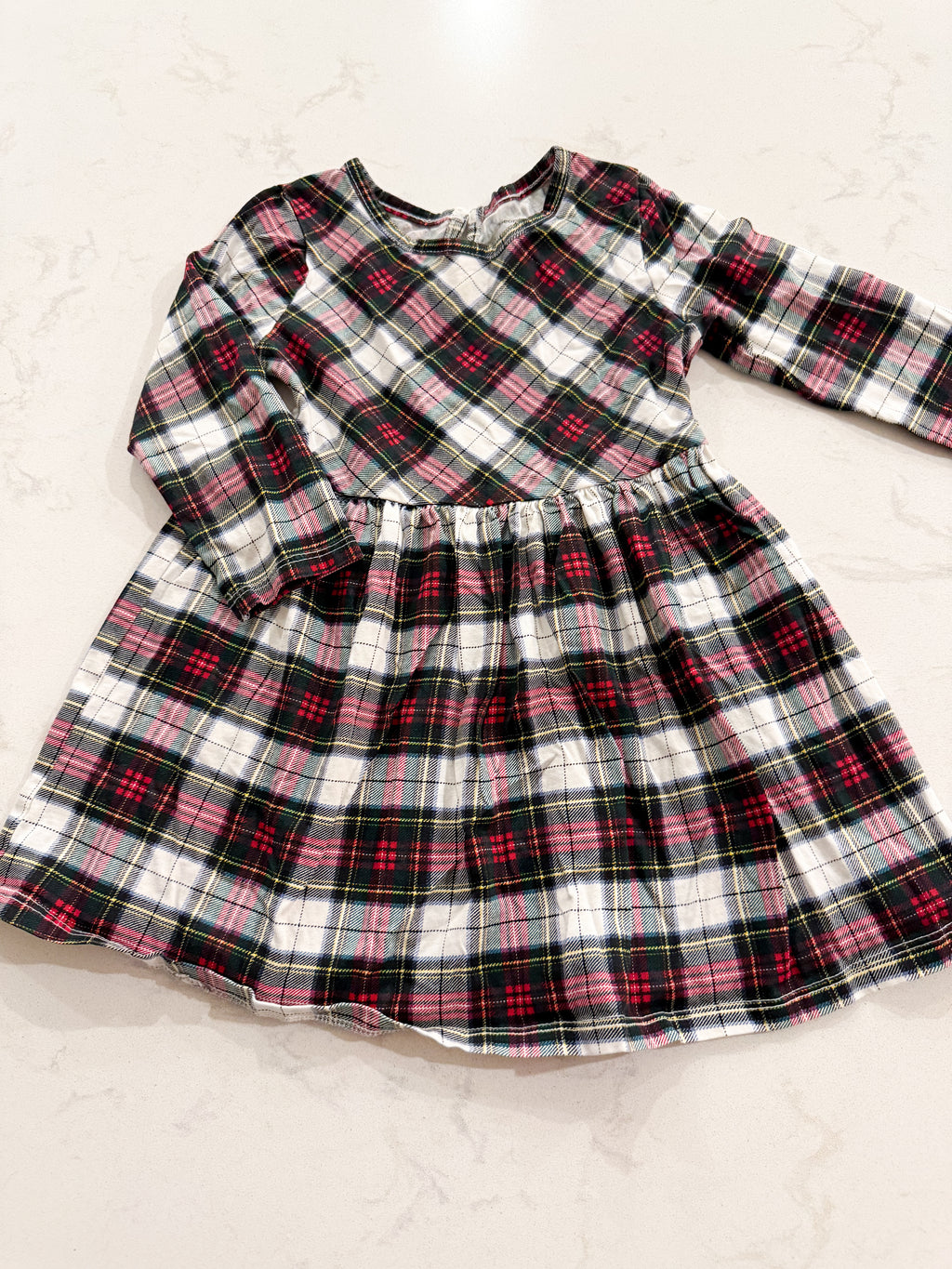 George- 18-24m- VGUC- plaid long sleeve thin dress