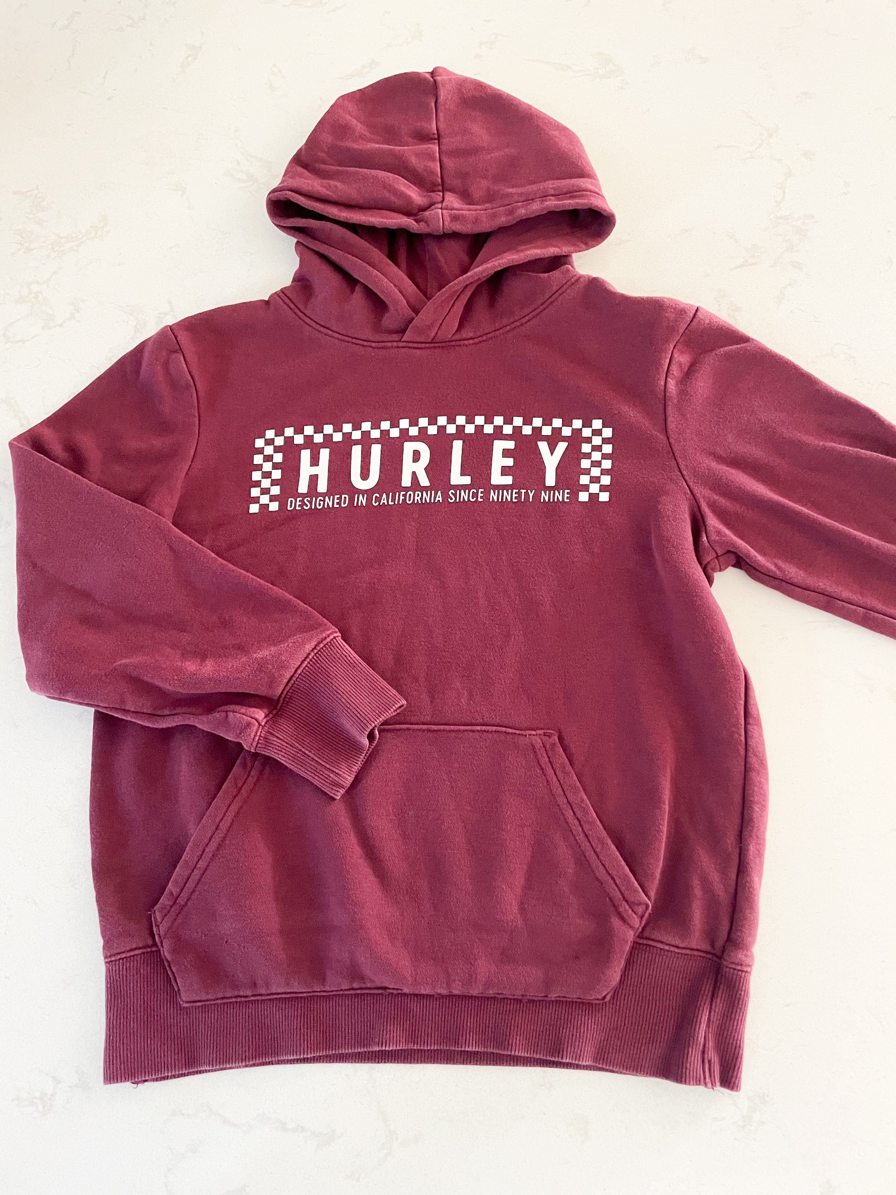 Hurley-7/8Y-GUC-burgundy hoodie