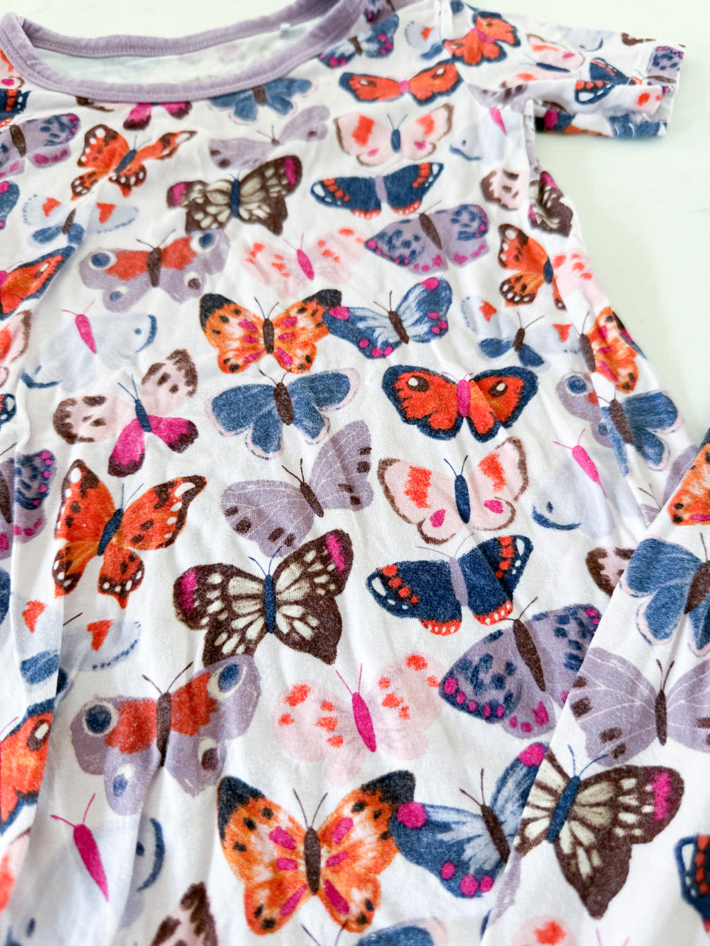 Little Sleepies- 2T- GUC- light purple two piece bamboo Jammies with butterfly pattern
