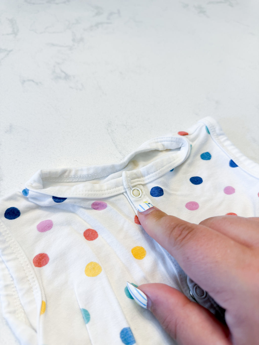 Kyte Baby- 3-6m- PLAY- rainbow dot bamboo tank romper