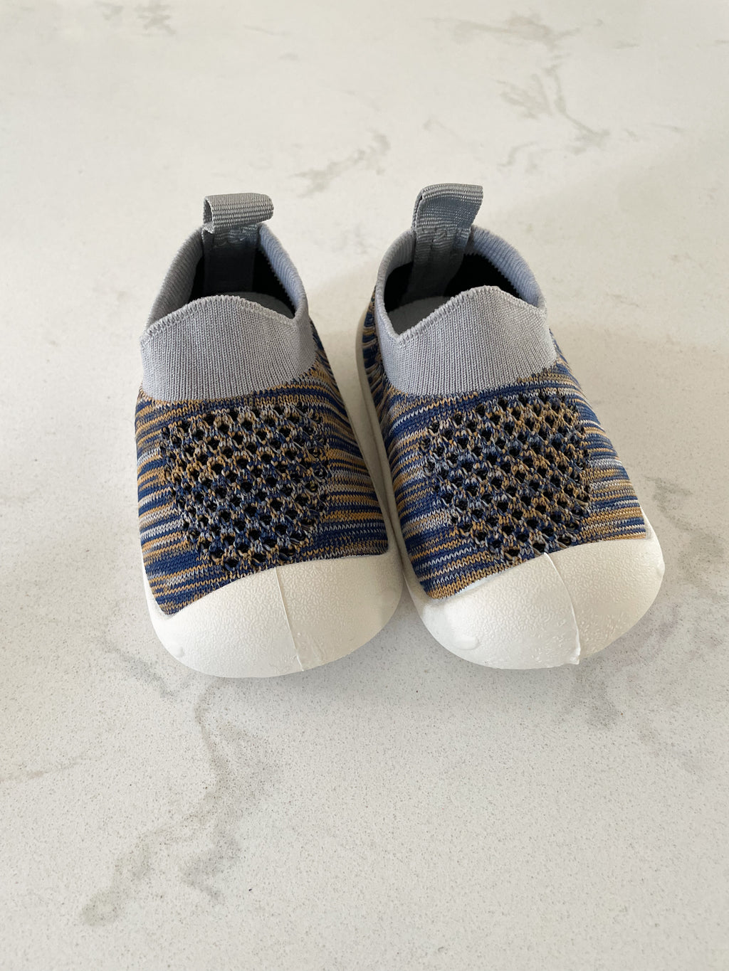 Baby Kids- 3C equivalent- hard sole mesh top slip on shoes