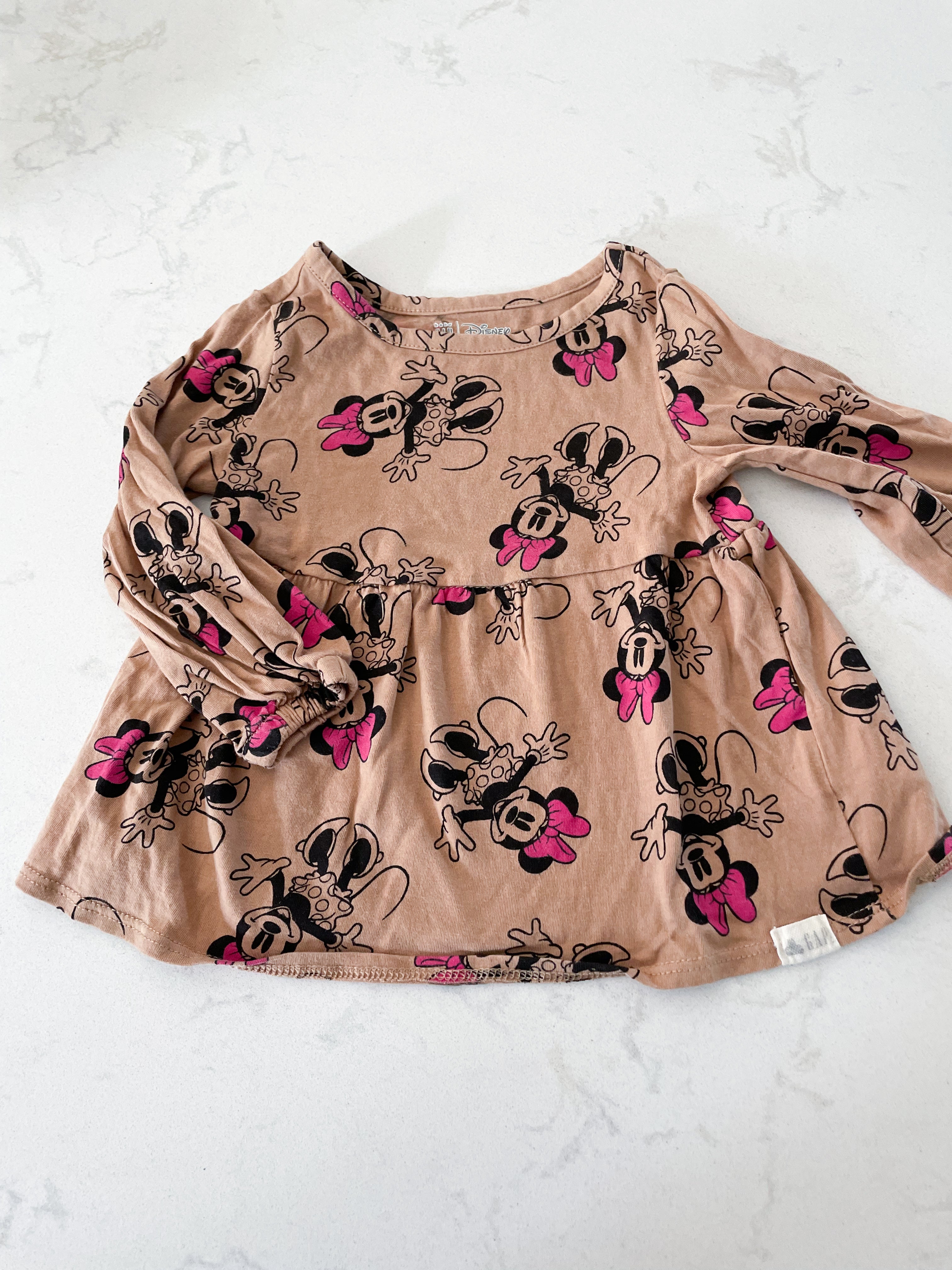Gap-12-18m-GUC- brown Minnie Mouse dress