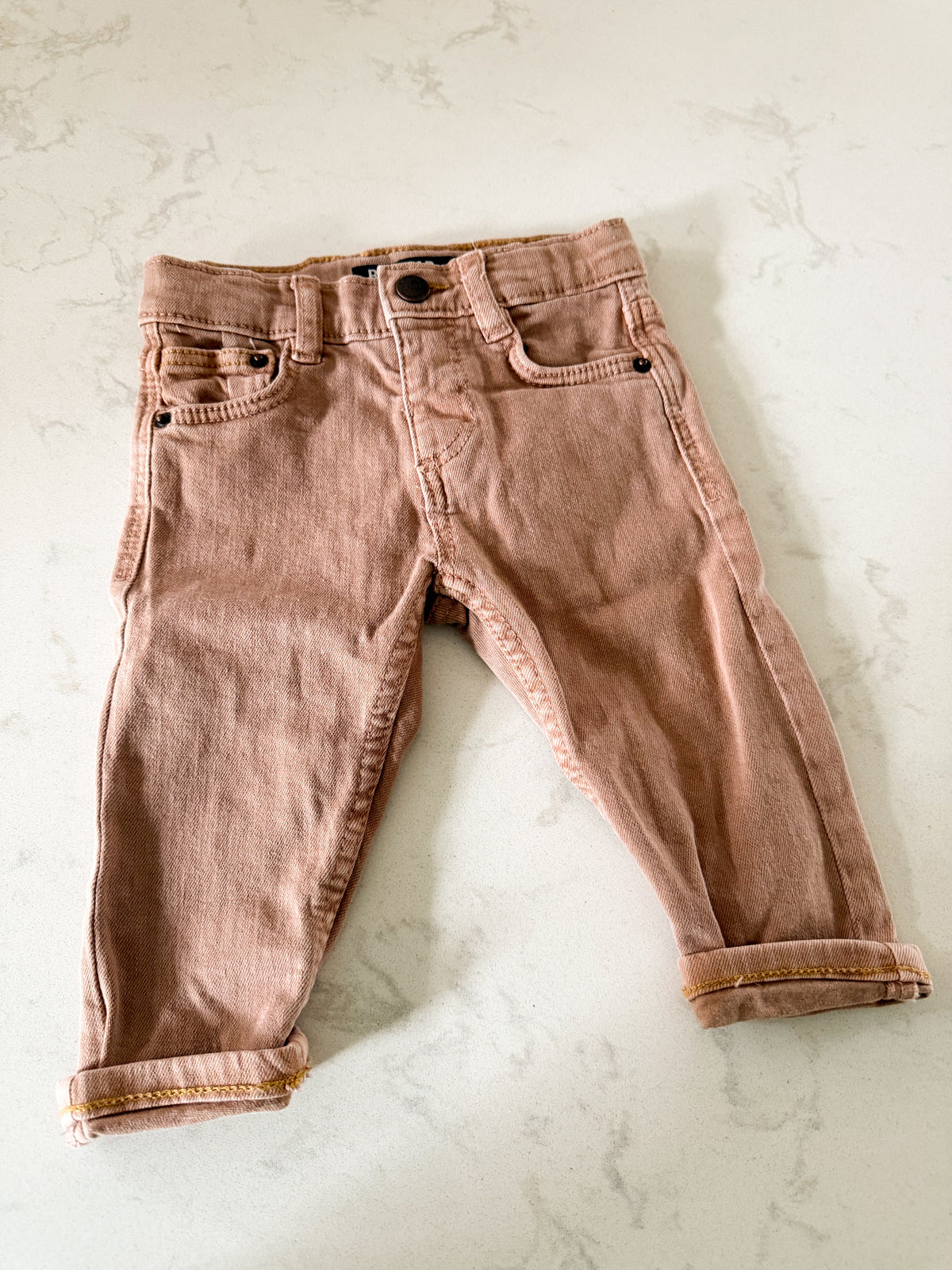 Zara- 6-9m- VGUC- clay coloured jeans
