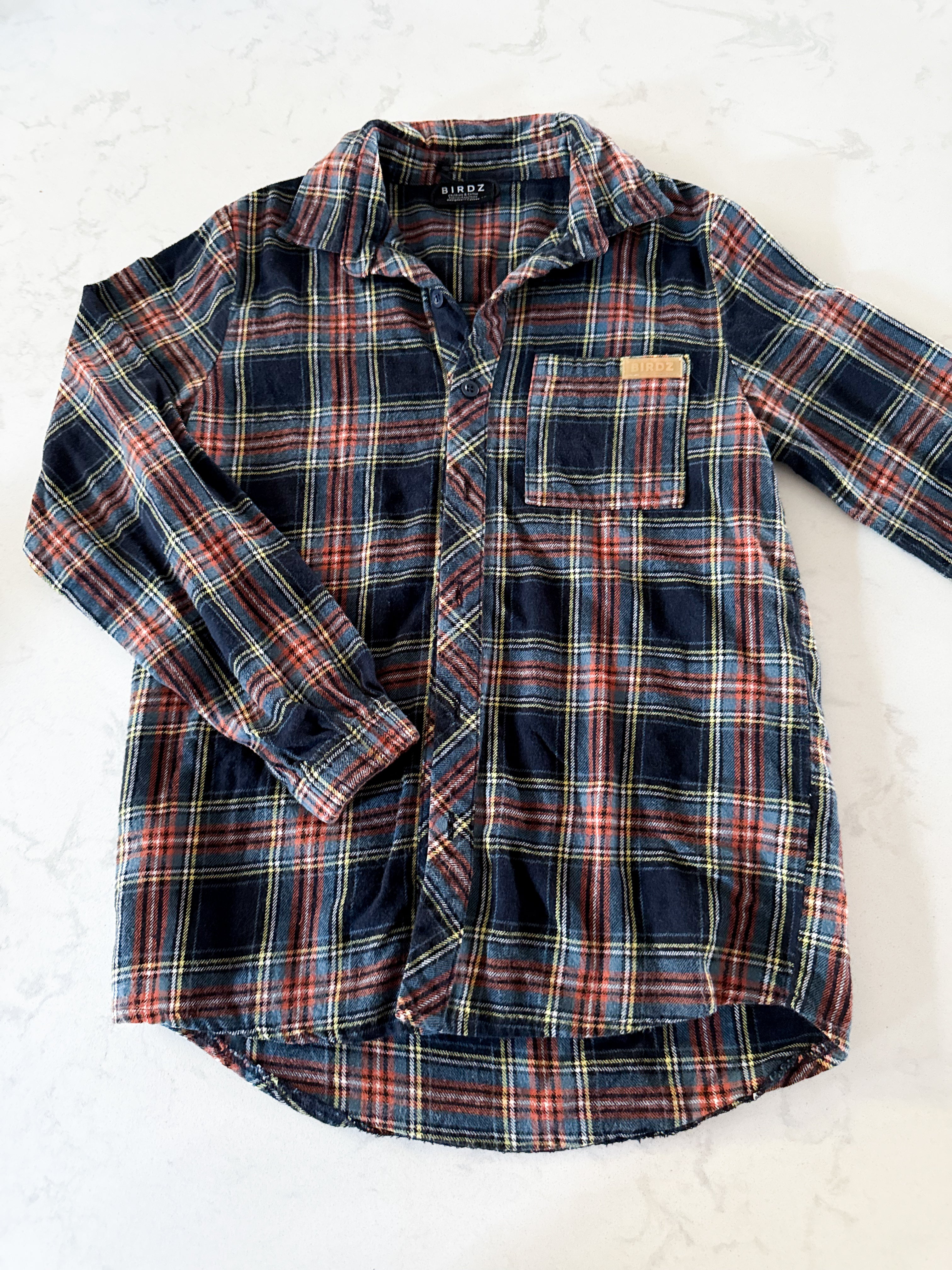 Birdz- 12Y- GUC- plaid button up long sleeve shirt