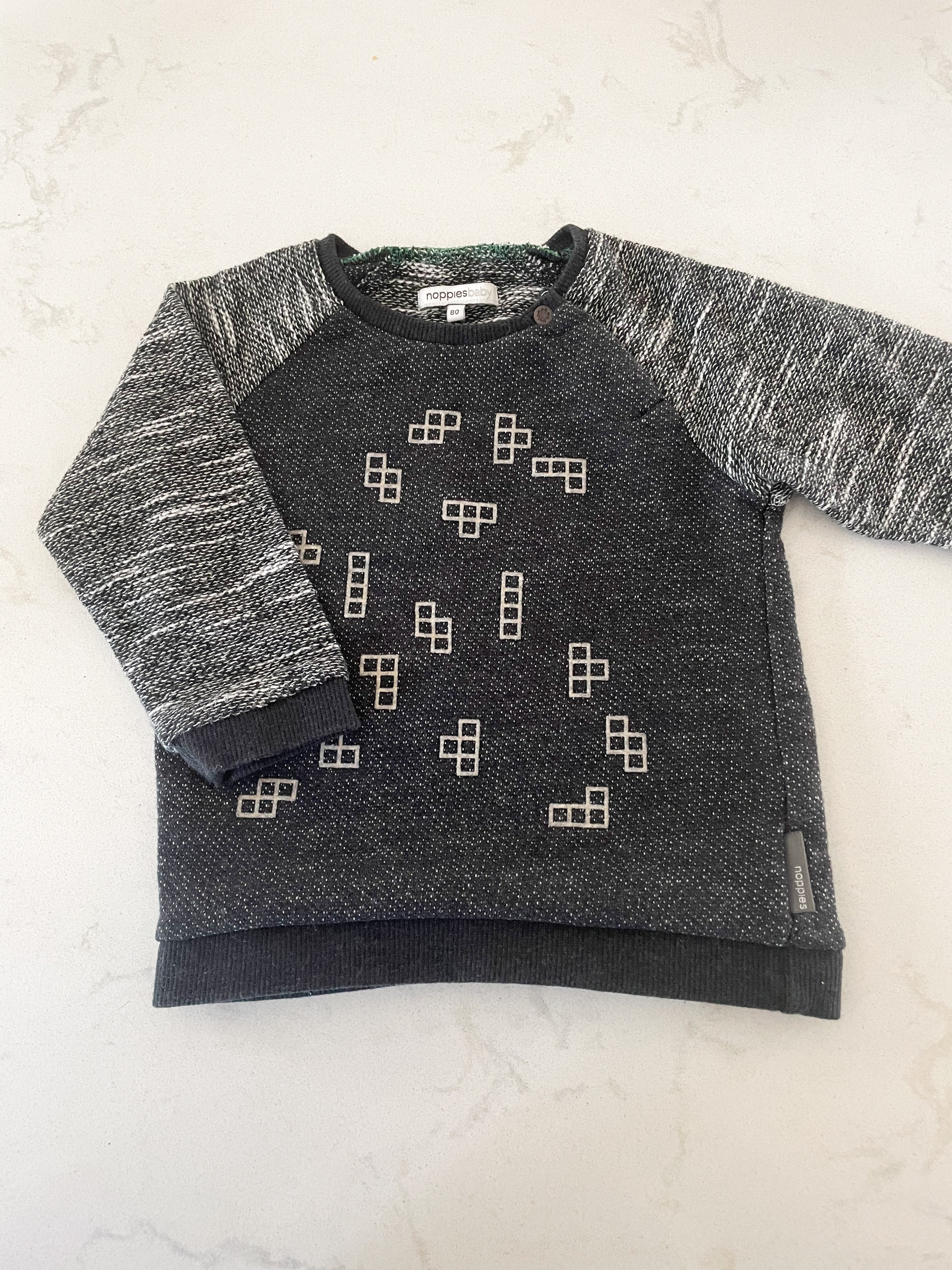 Noppies- 80 (9-12 months)- knit sweater with Tetris pieces