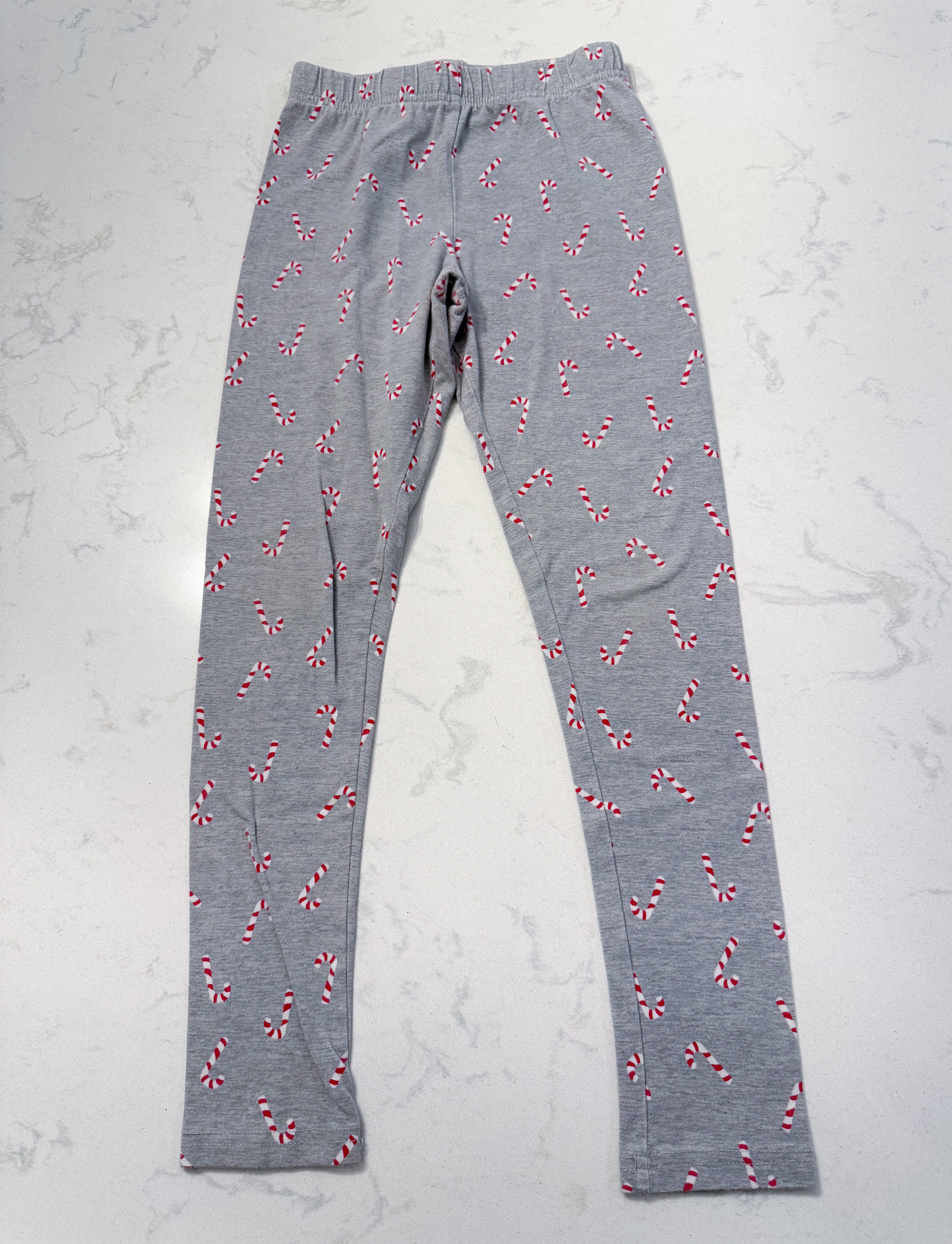 Carter’s- 10Y- GUC- Grey leggings with candy canes