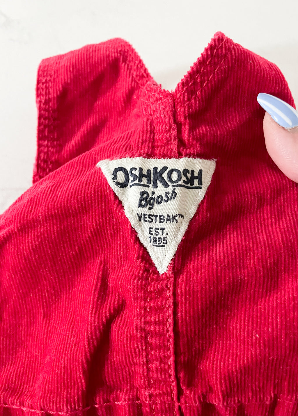 Oshkosh- 12 months- corduroy red overall dress