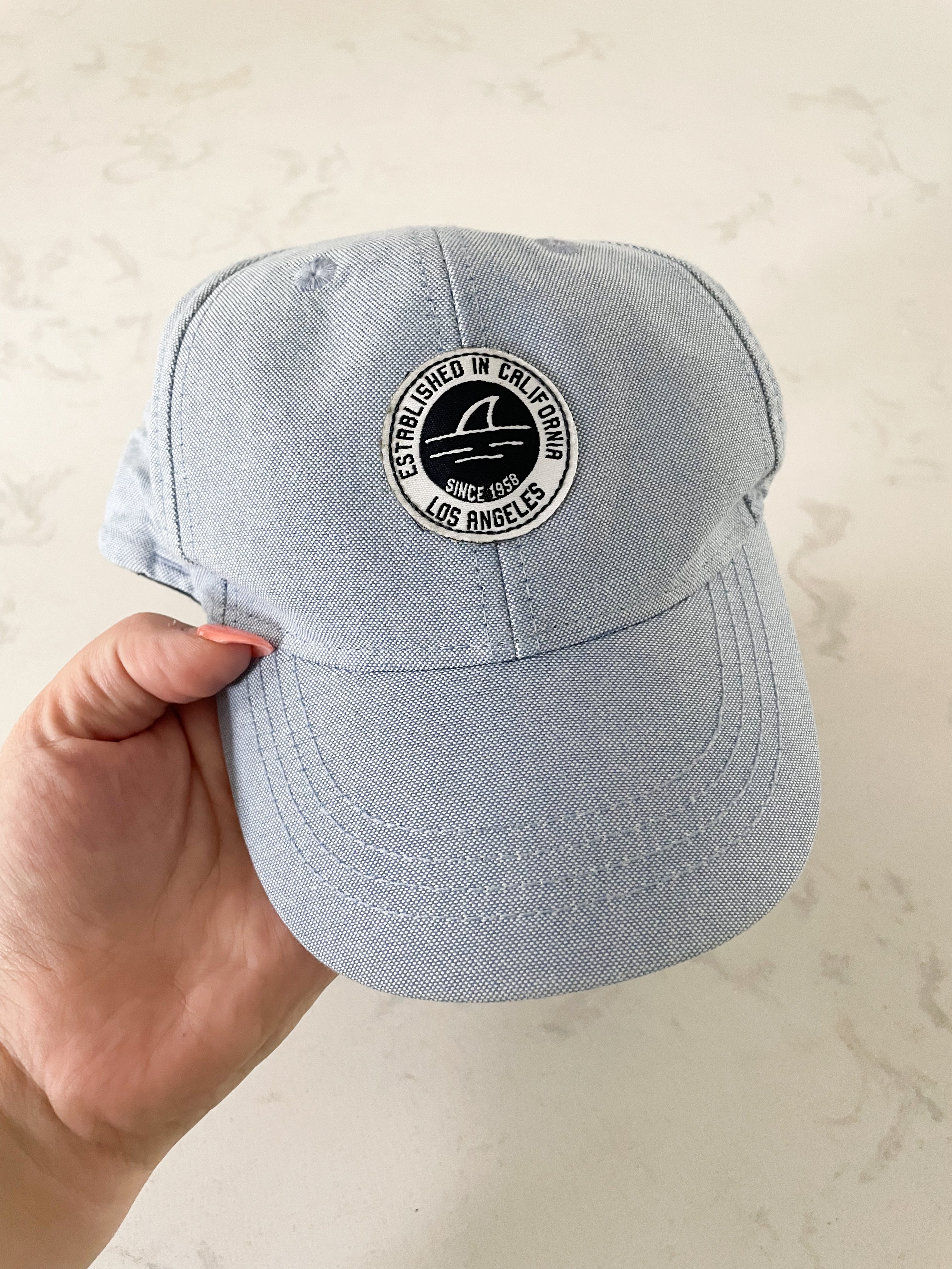H&M- fits 6m- VGUC- light blue nautical ball cap