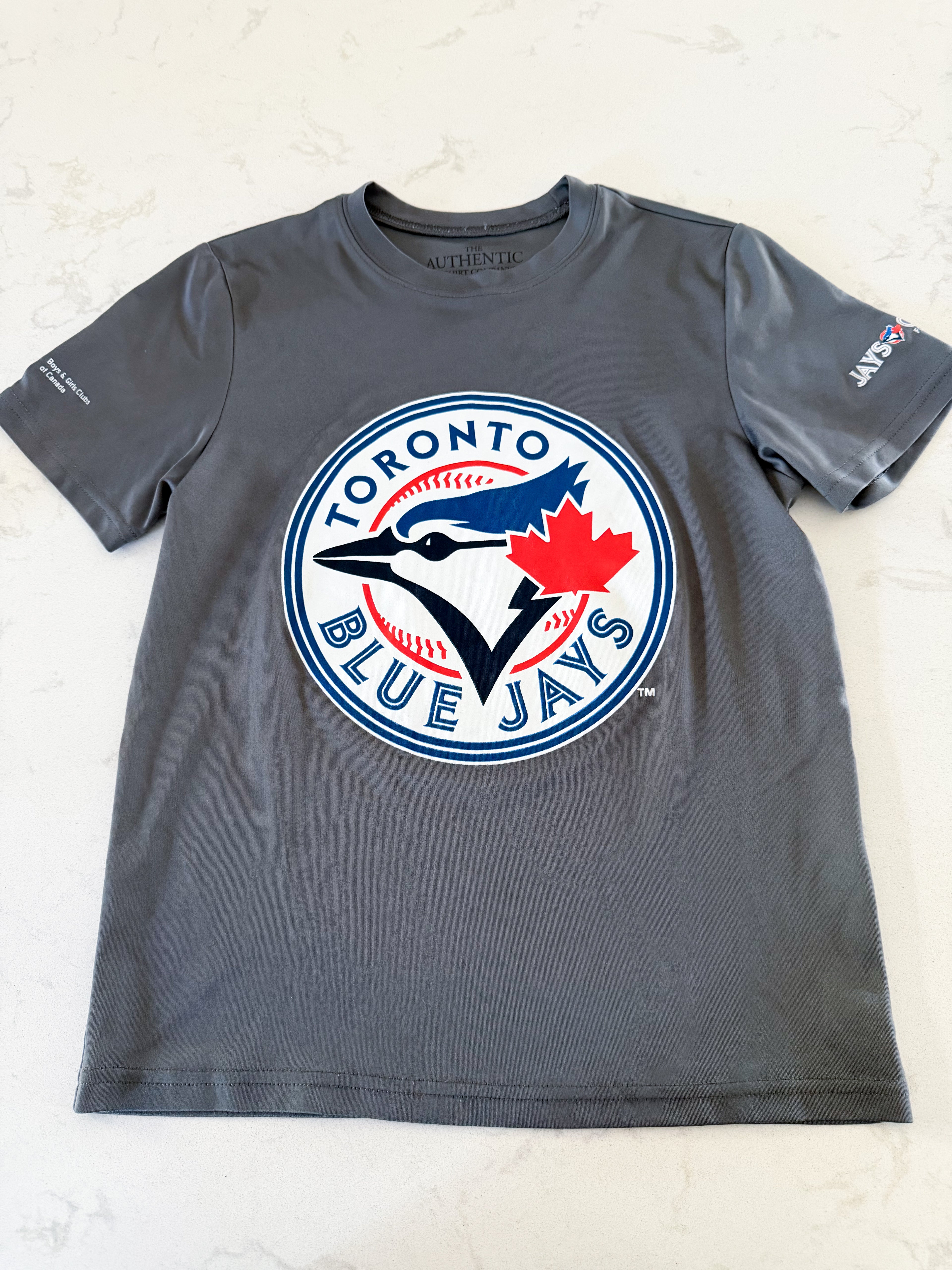 ATC- 16Y- VGUC- Grey atheltic t shirt with Blue Jays logo