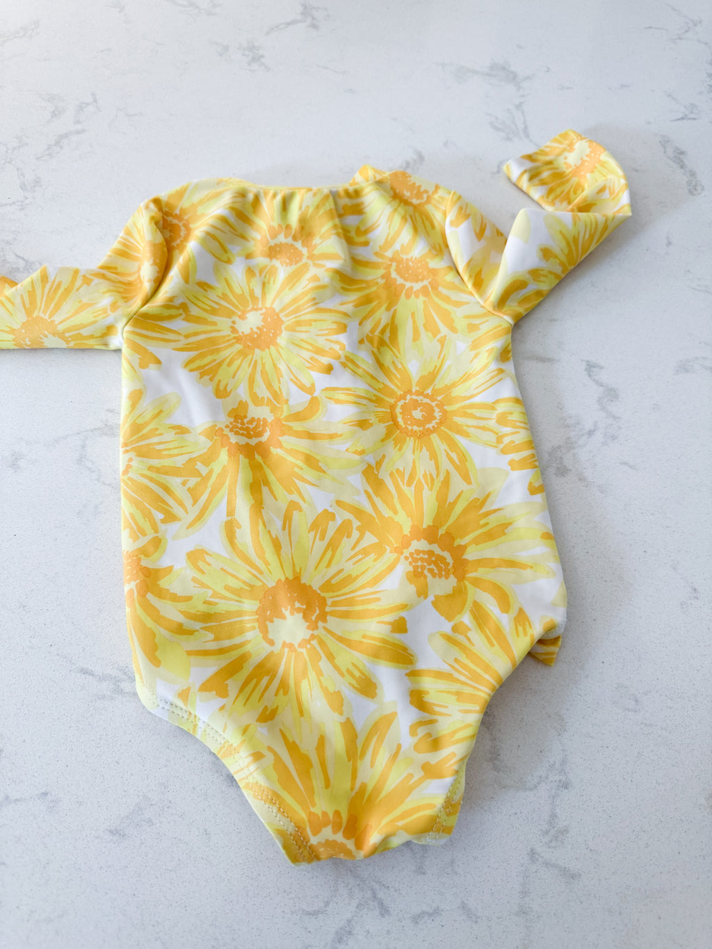 Carters- 9m- VGUC- yellow floral one pierce swim suit