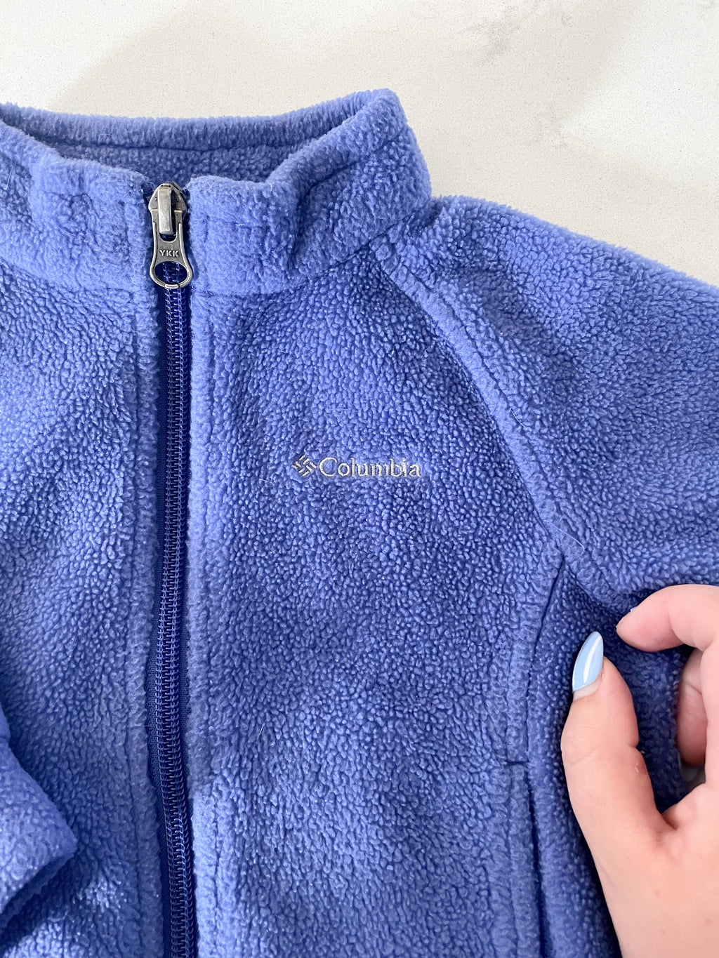 Columbia- 6-12 months- purple fleece zip up