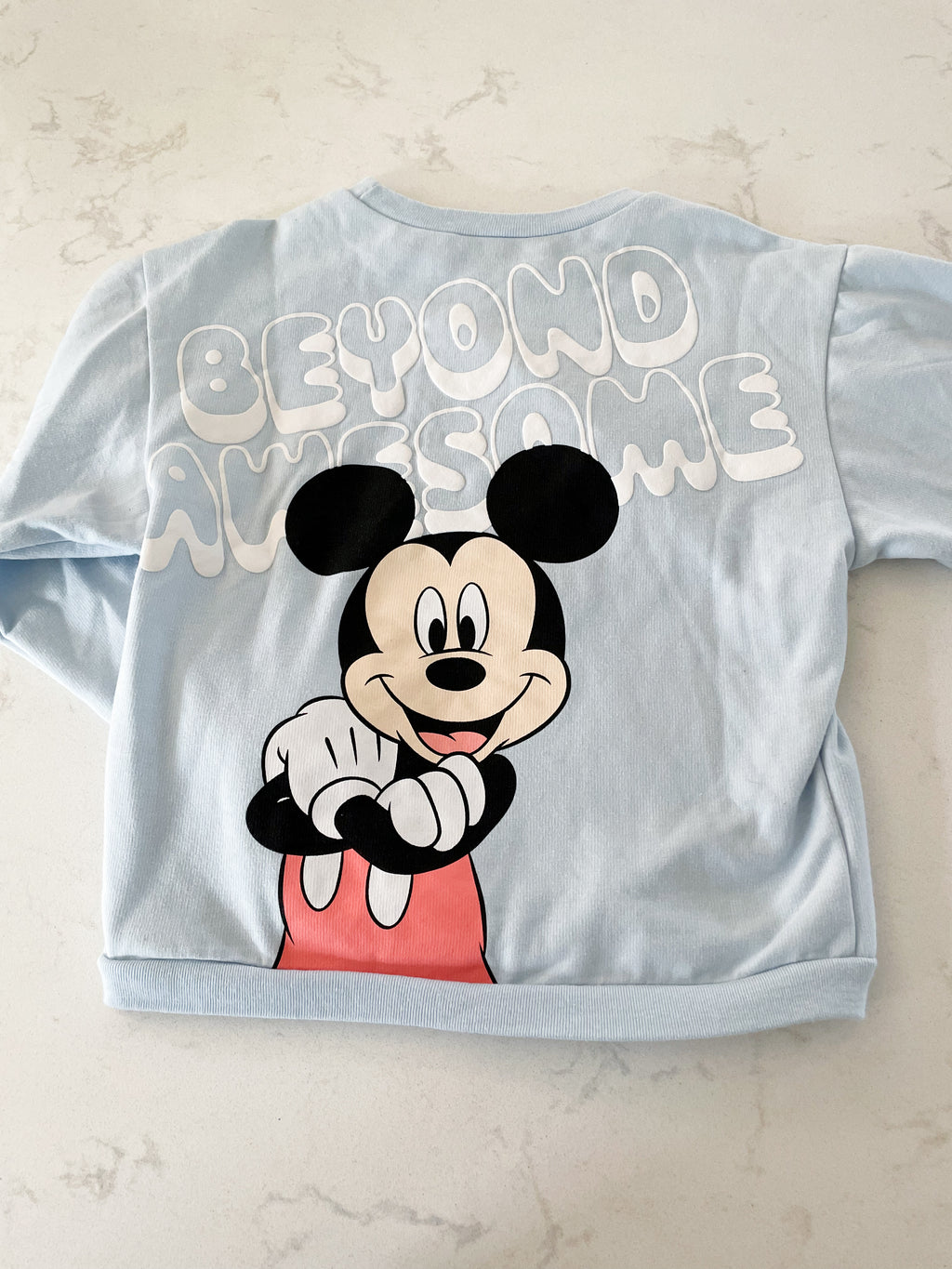 Disney-7Y-VGUC- ice blue Mickey crewneck