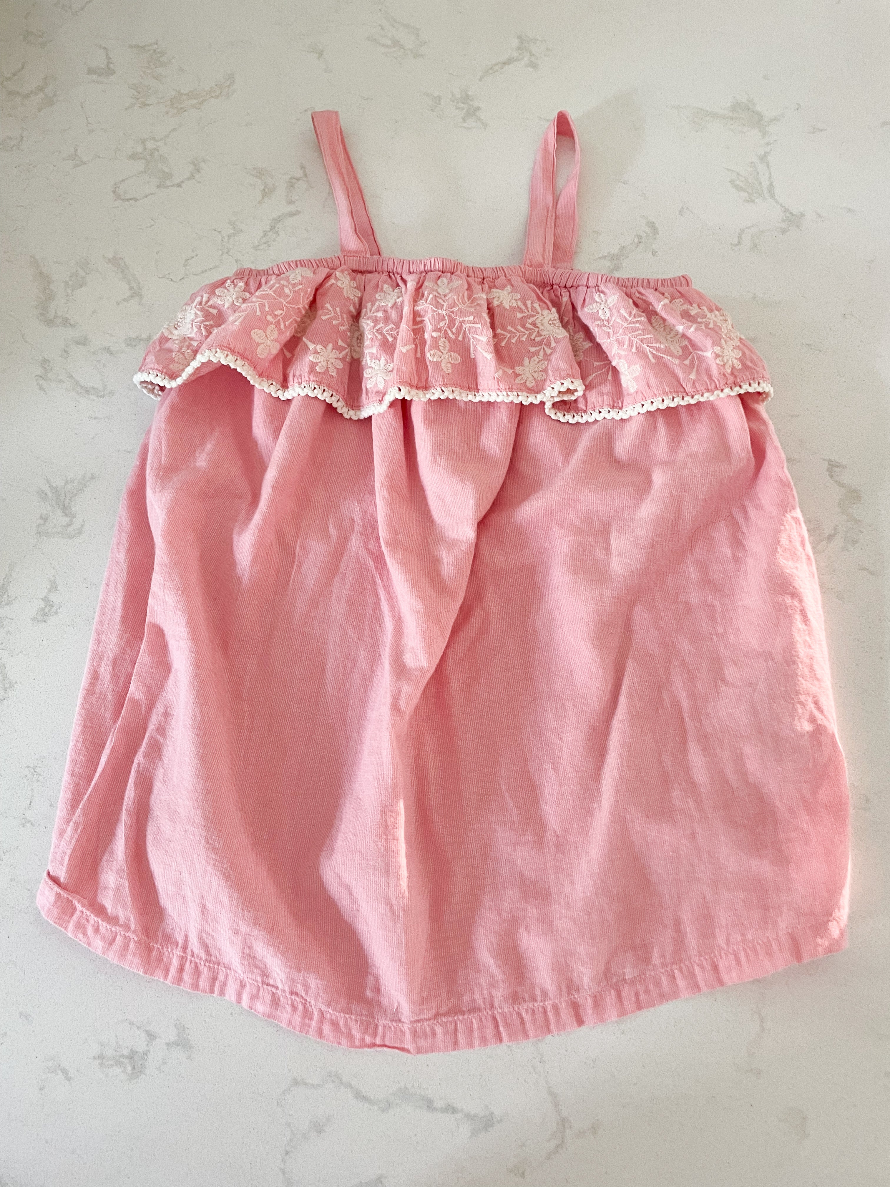 Gap Kids- 8Y-VGUC- pink with lace chest tank shirt