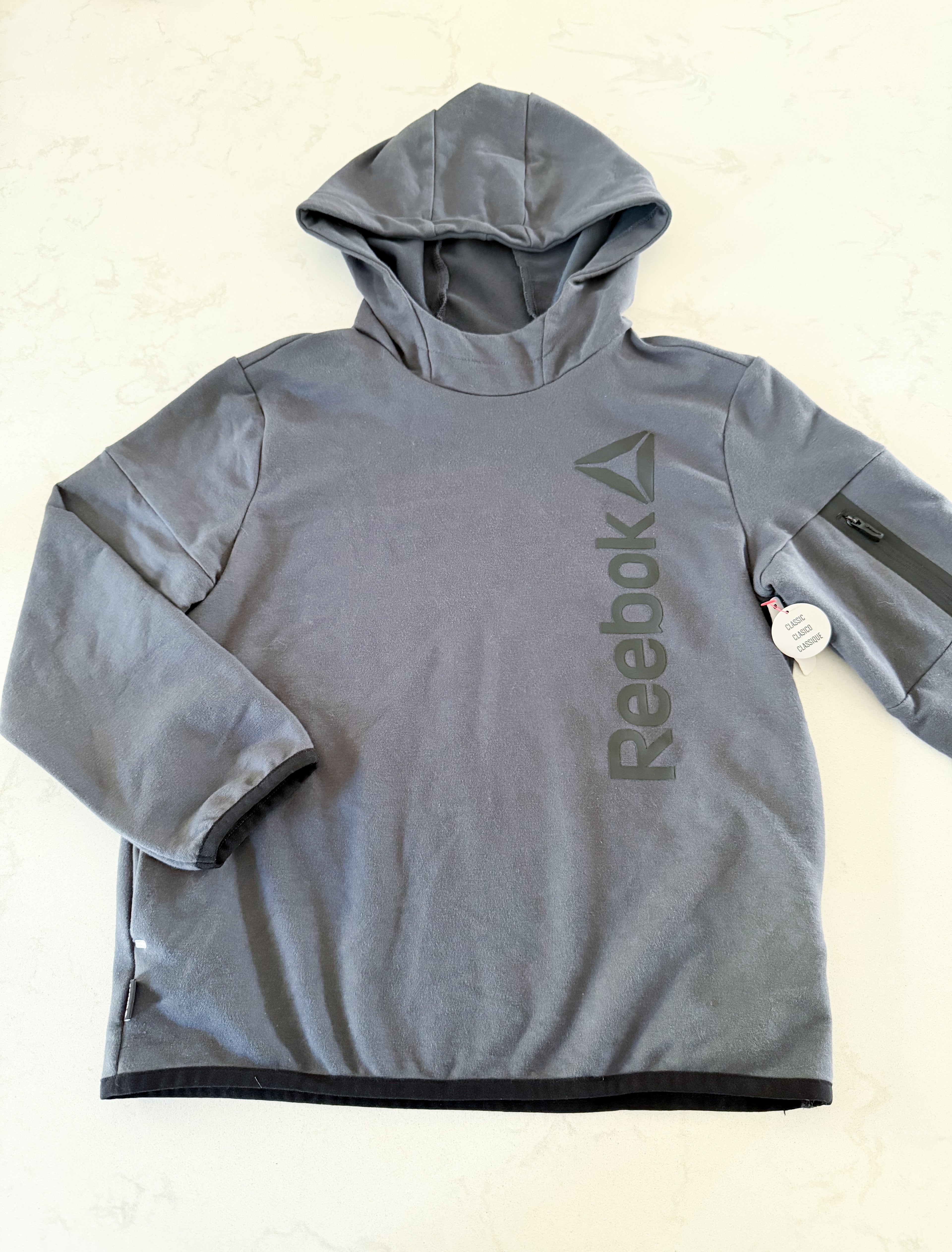 Reebok- 6-7Y- BNWT- Grey athletic hoodie